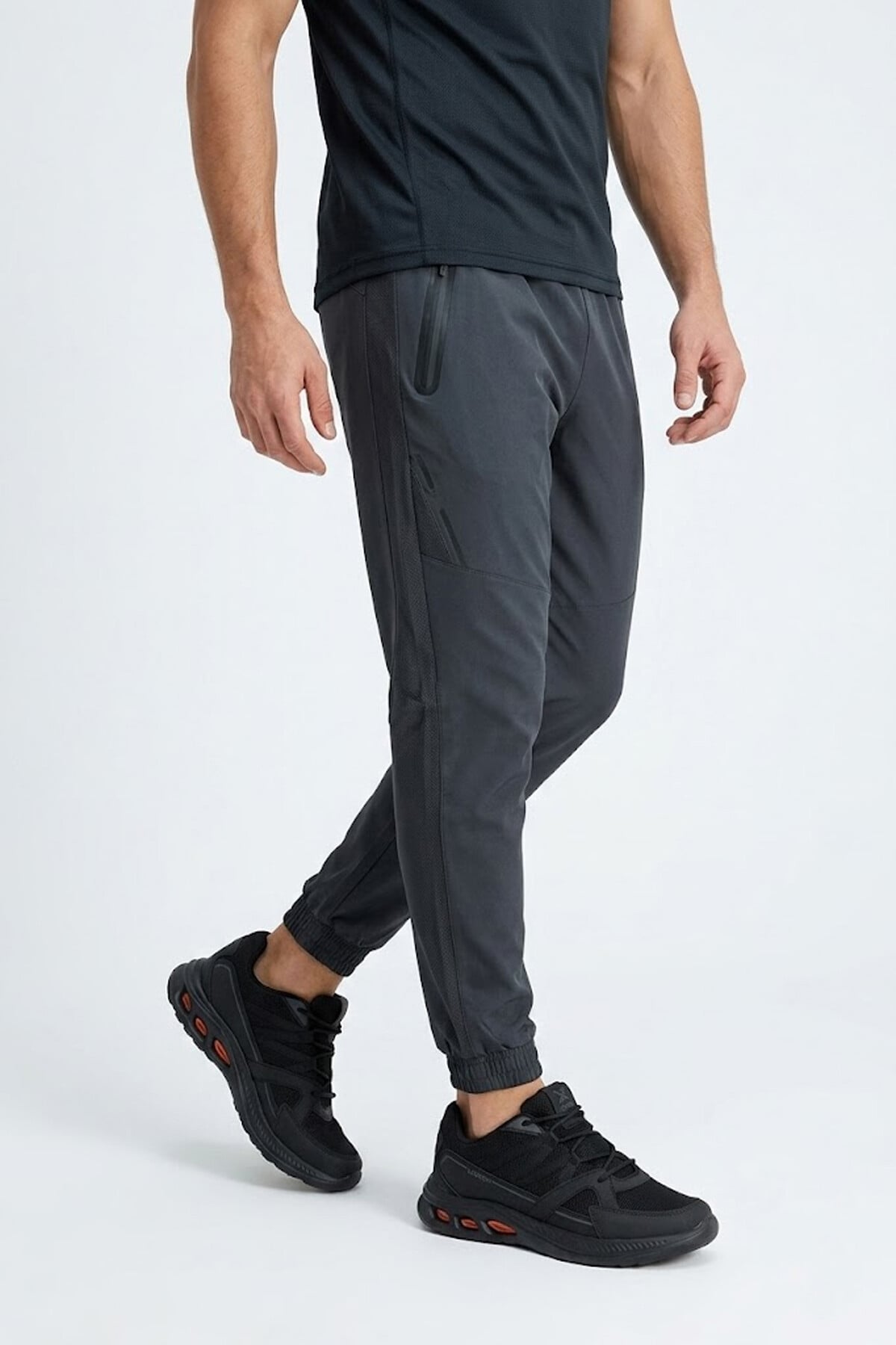 Elit ASPRT4157 Erkek Klasik Sneaker Siyah - Füme