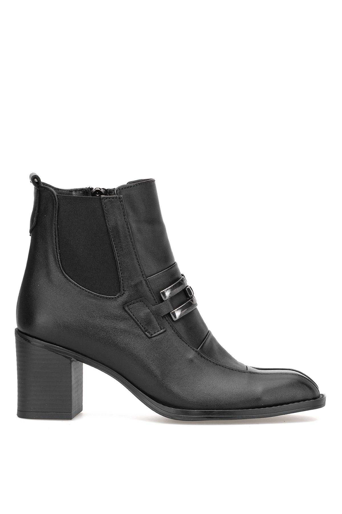Elit Brivelle Kadın Hakiki Deri Topuklu Bot Siyah