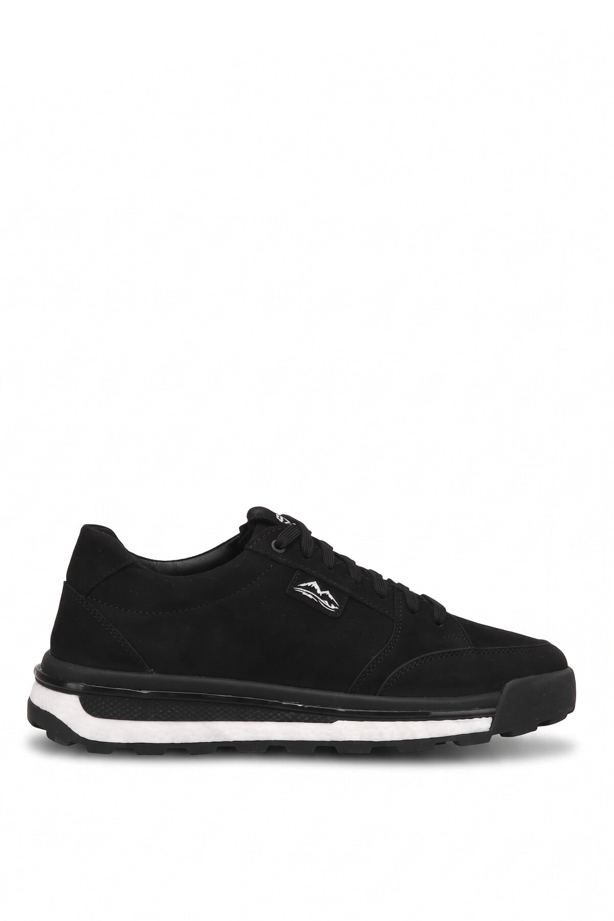 Elit ERLESR62152 Erkek Hakiki Nubuk Deri Klasik Sneaker Siyah