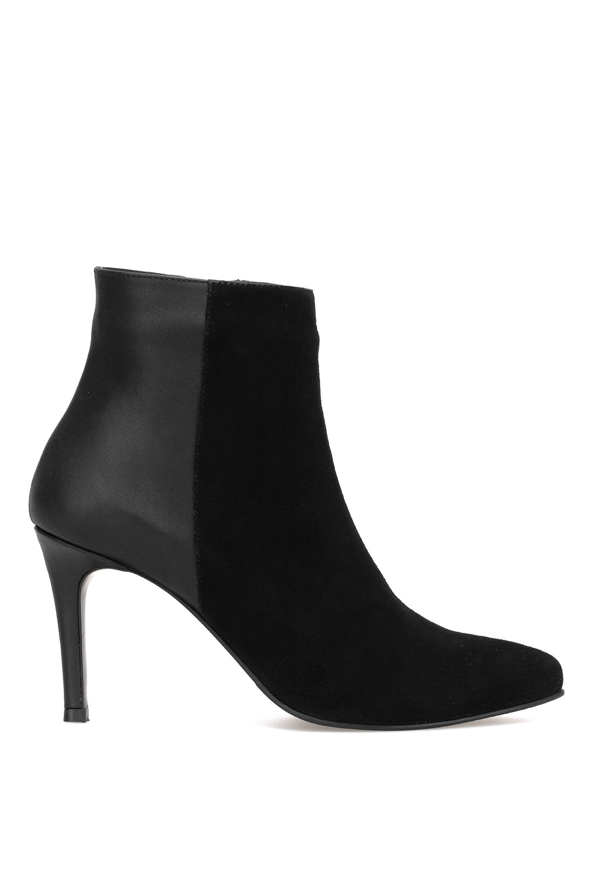 Elit Jasmina Kadın Hakiki Rugan Deri Klasik Topuklu Bot Siyah