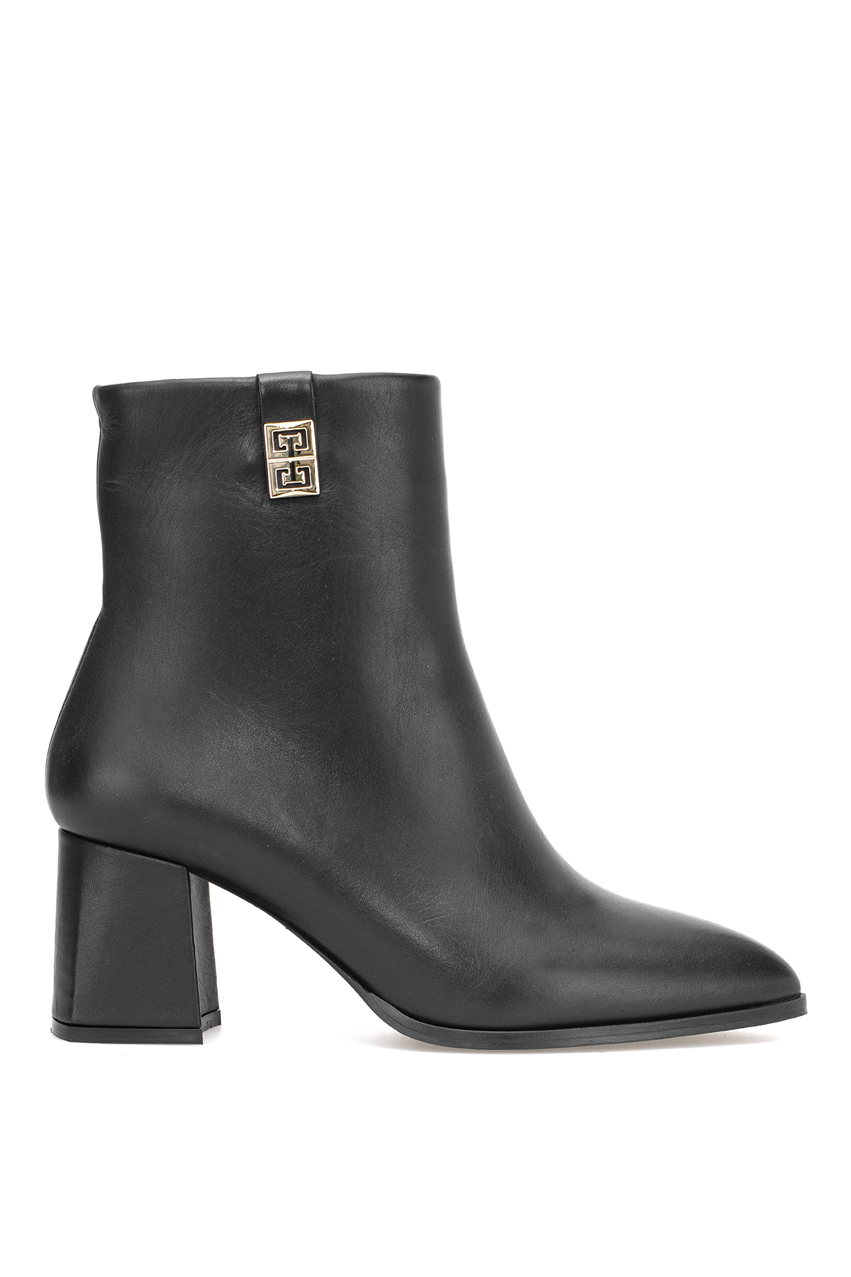 Elit Marivonne Kadın Hakiki Deri Topuklu Bot Siyah