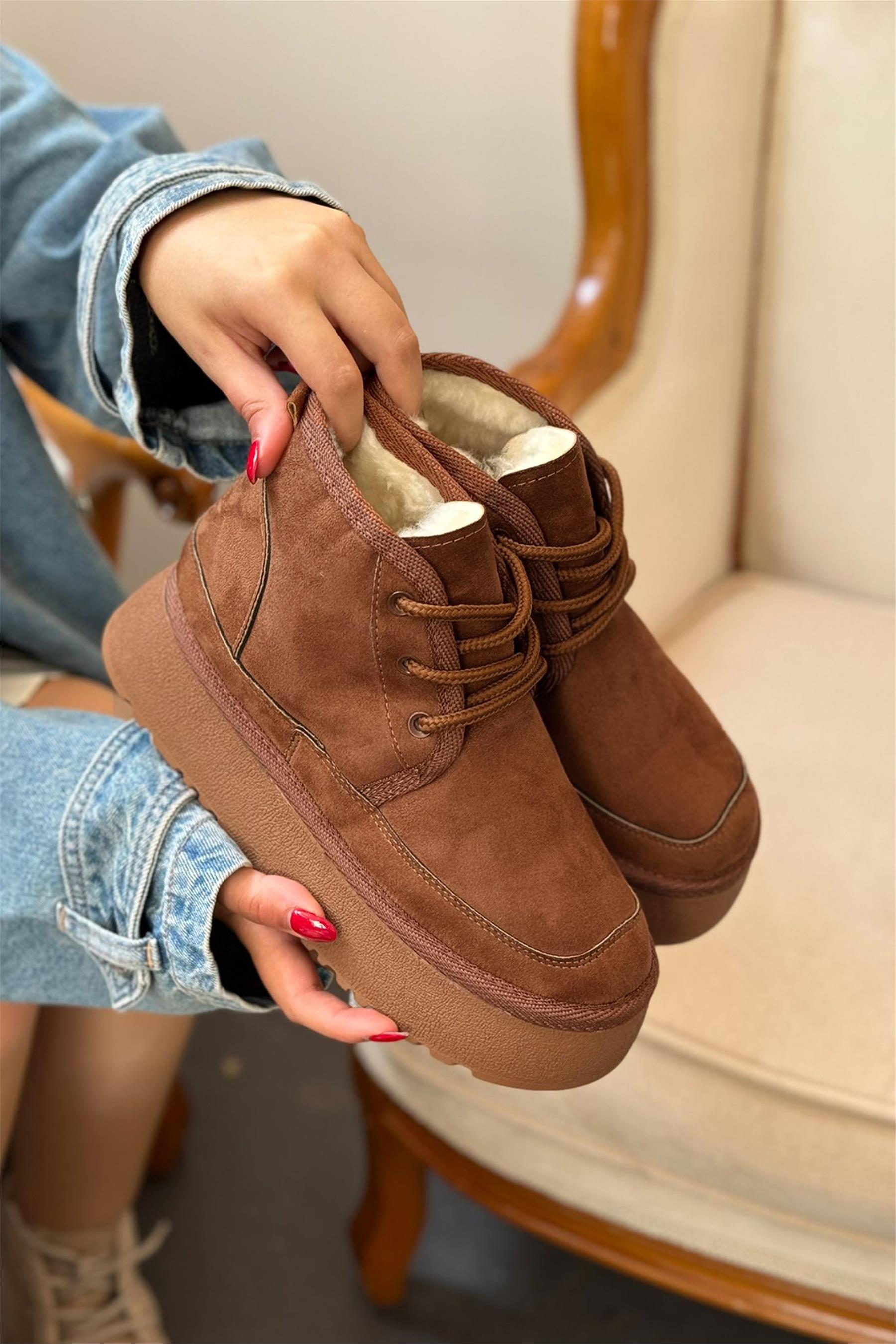 Elit MRT101S Kadın Düz Bot Taba