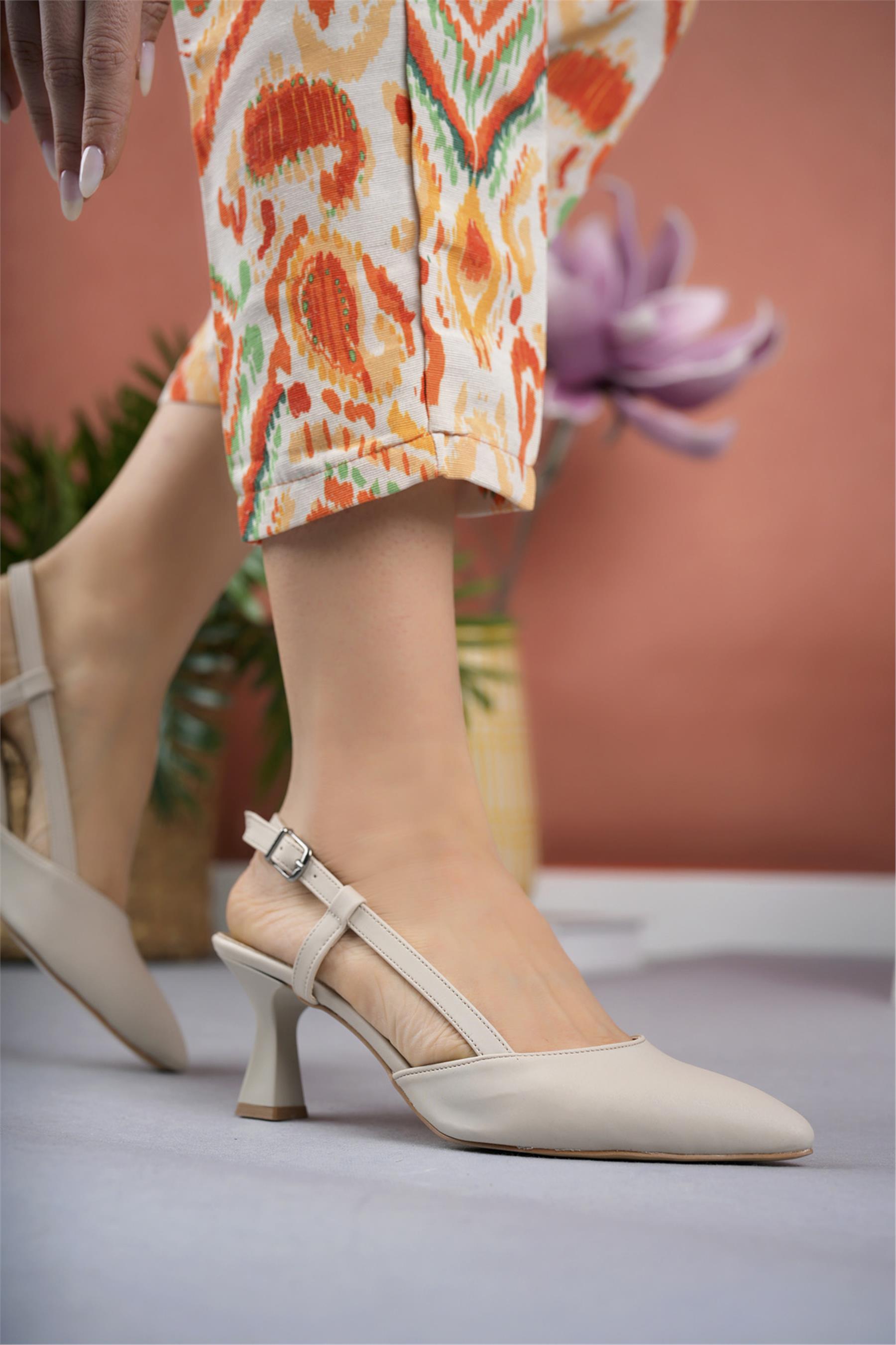 Elit Mst758V Kadın Topuklu Ayakkabı Ten