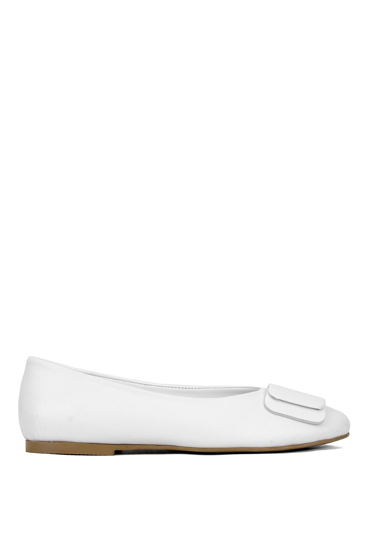 Elit Nova Kadın Hakiki Deri Babet Beyaz