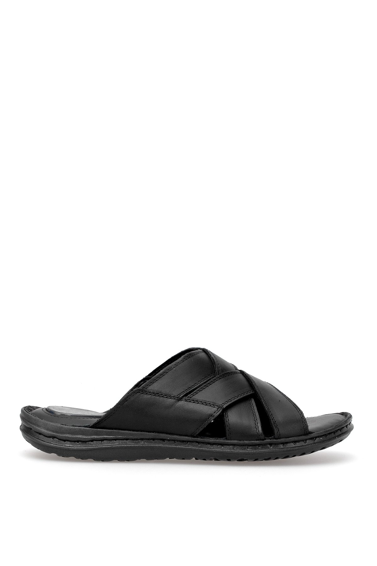 Elit SLCMF02C Erkek Hakiki Deri Düz Terlik Siyah