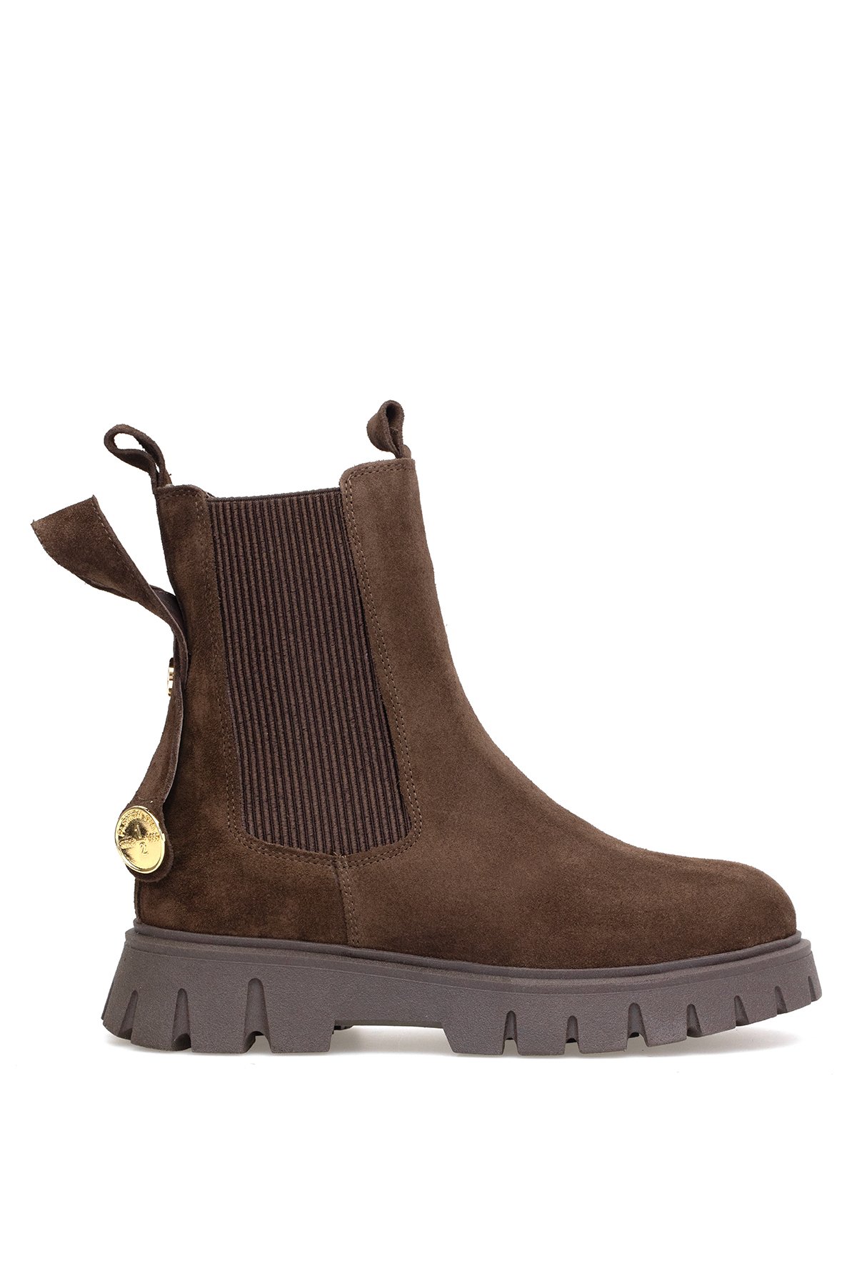 Elit Thalvora Kadın Hakiki Süet Deri Klasik Bot Kahverengi