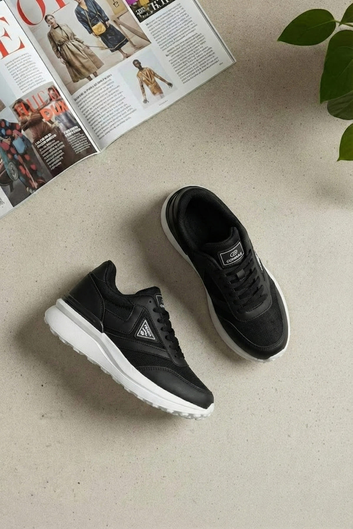 Elit YSCPX6081 Kadın Klasik Sneaker Siyah - Beyaz
