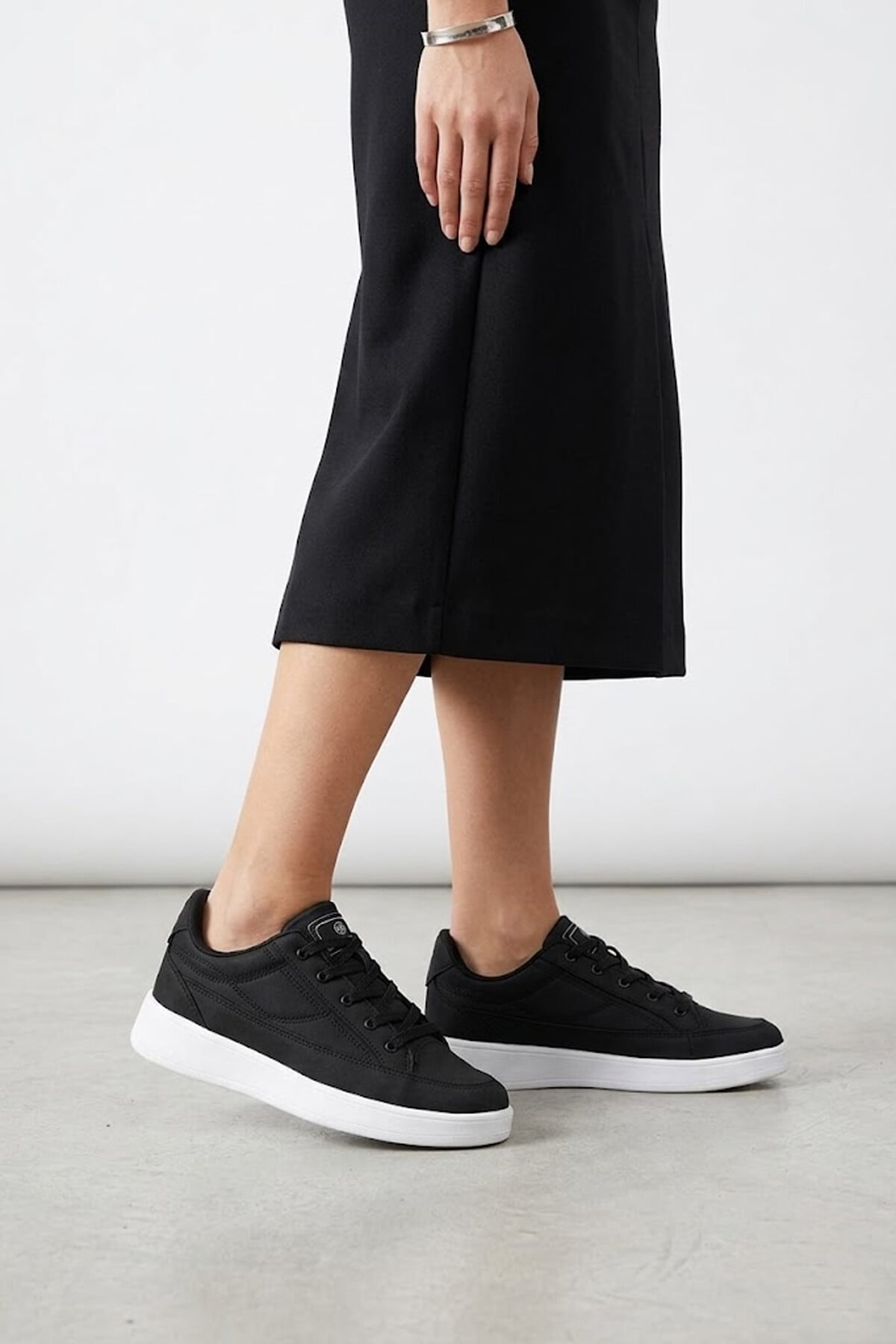 Elit YSCPX9108 Kadın Klasik Sneaker Siyah - Beyaz