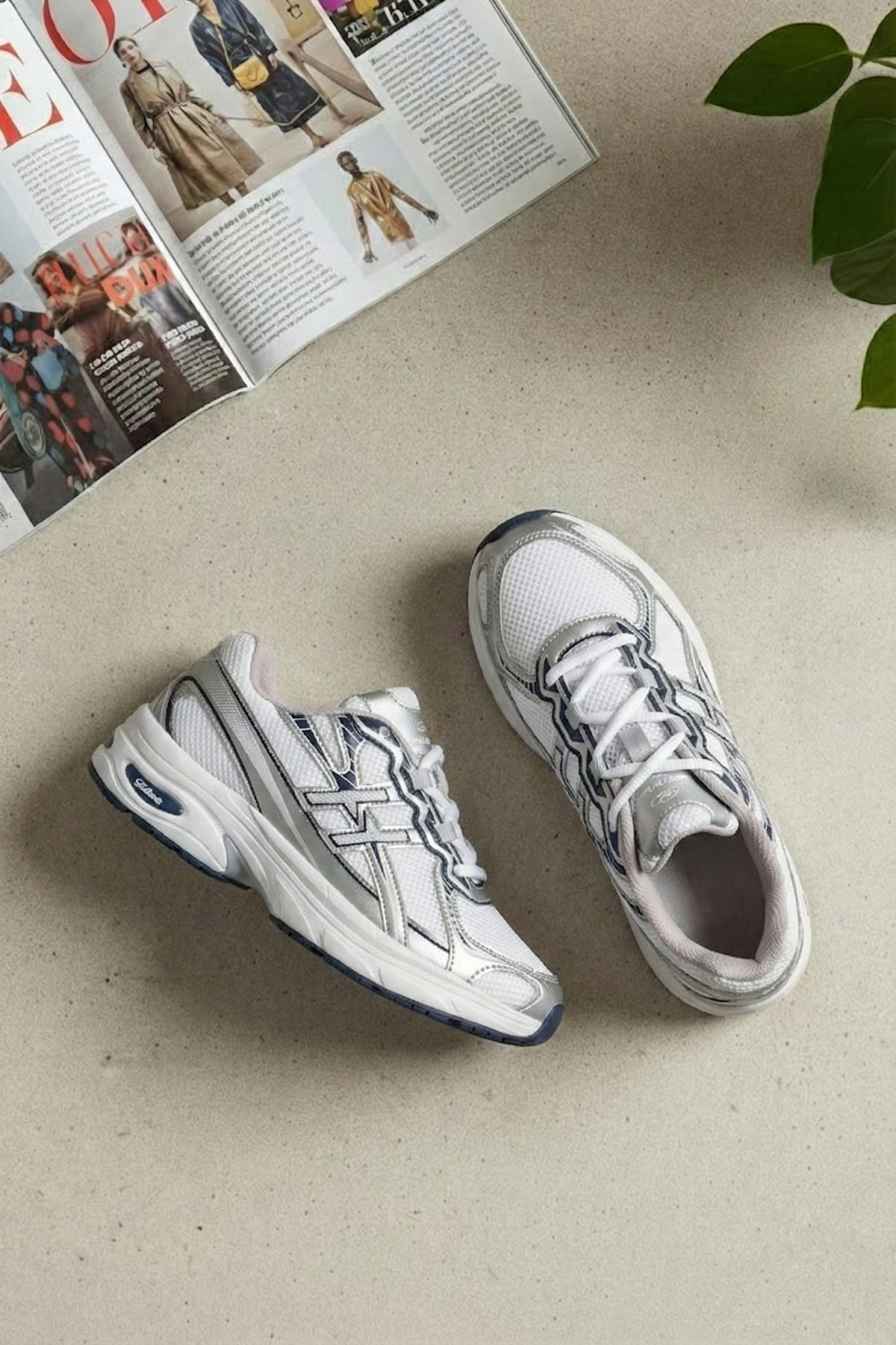 Elit YSCPX9133 Kadın Klasik Sneaker Beyaz - Lacivert