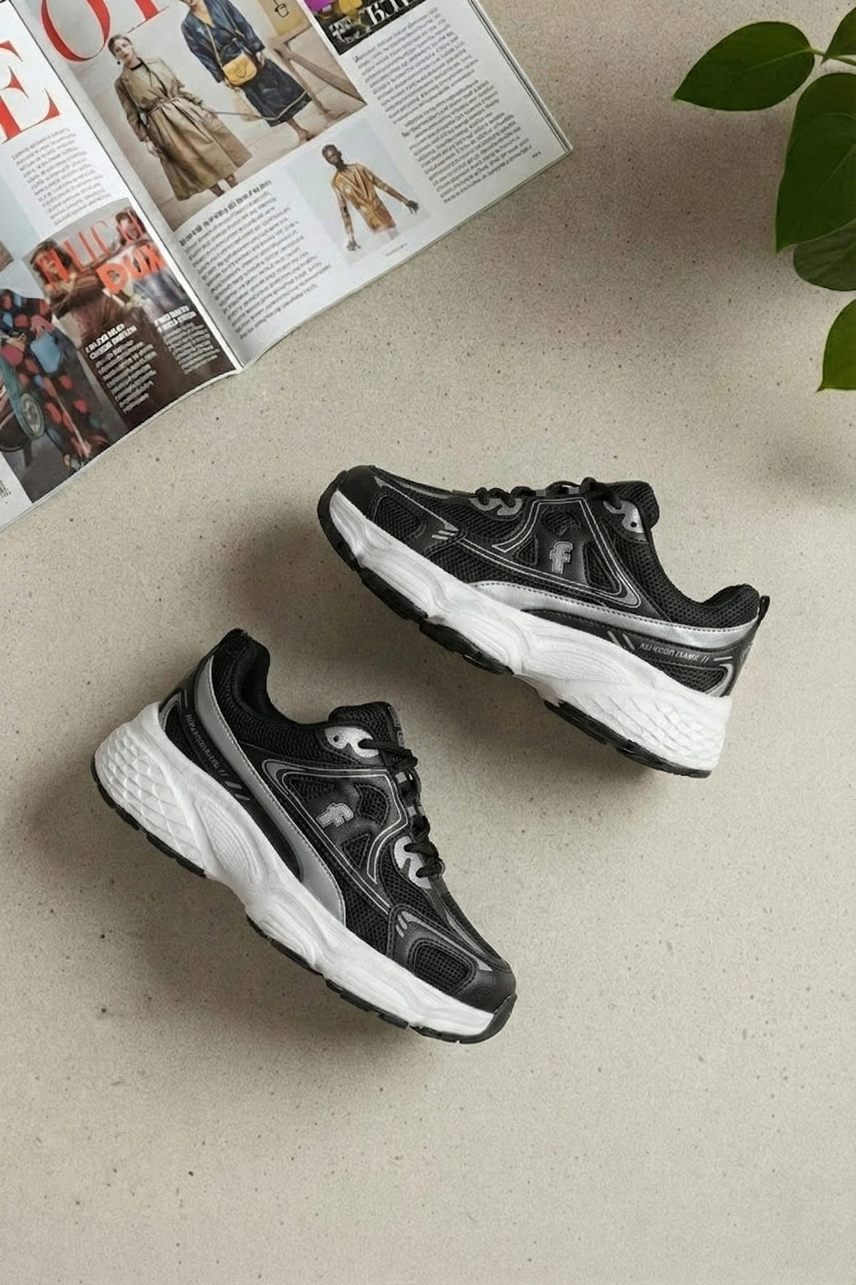 Elit YSFLT329 Kadın Klasik Sneaker Siyah - Beyaz
