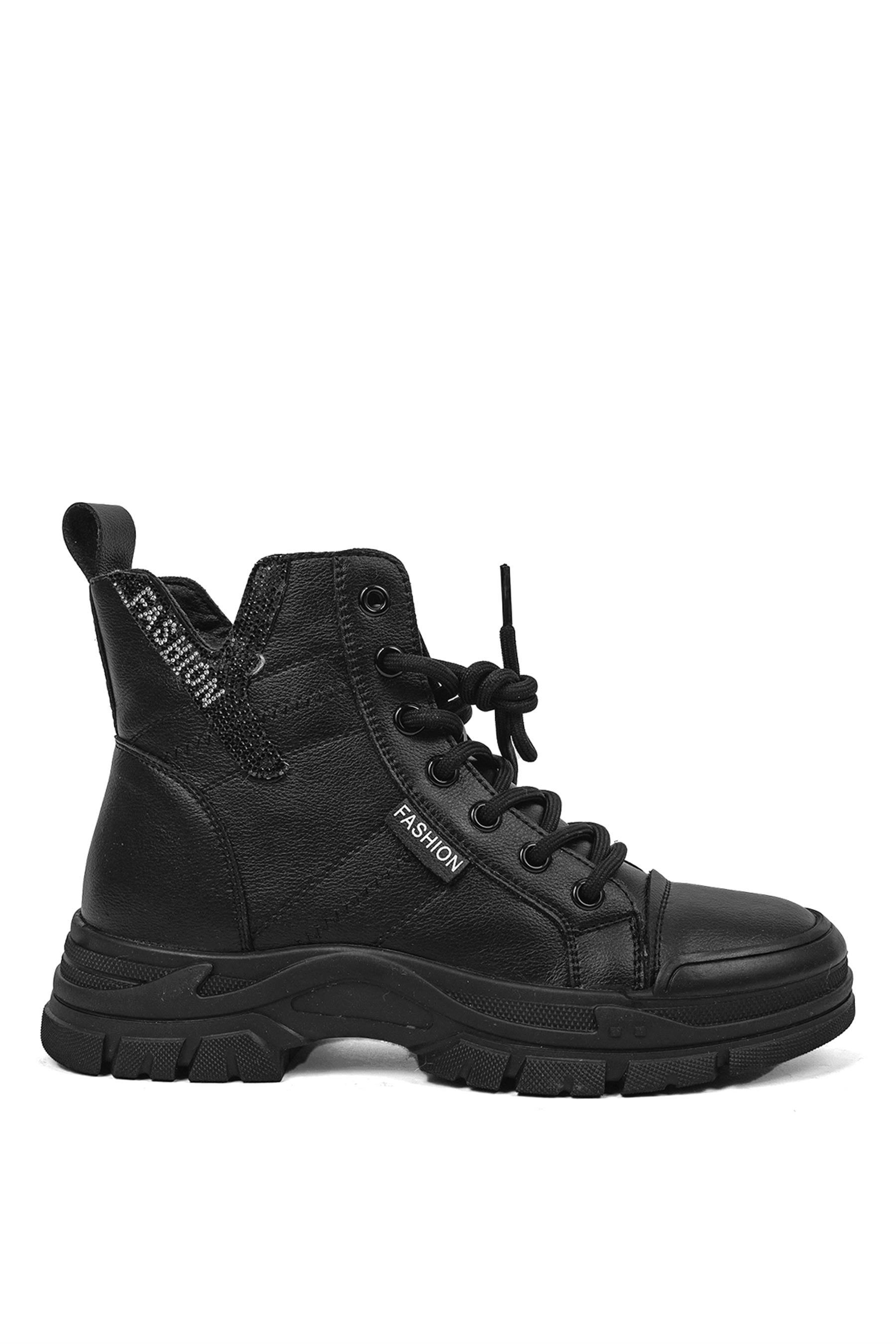 Guja 23K310-14 Kadın Hakiki Deri Sneaker Bot Siyah