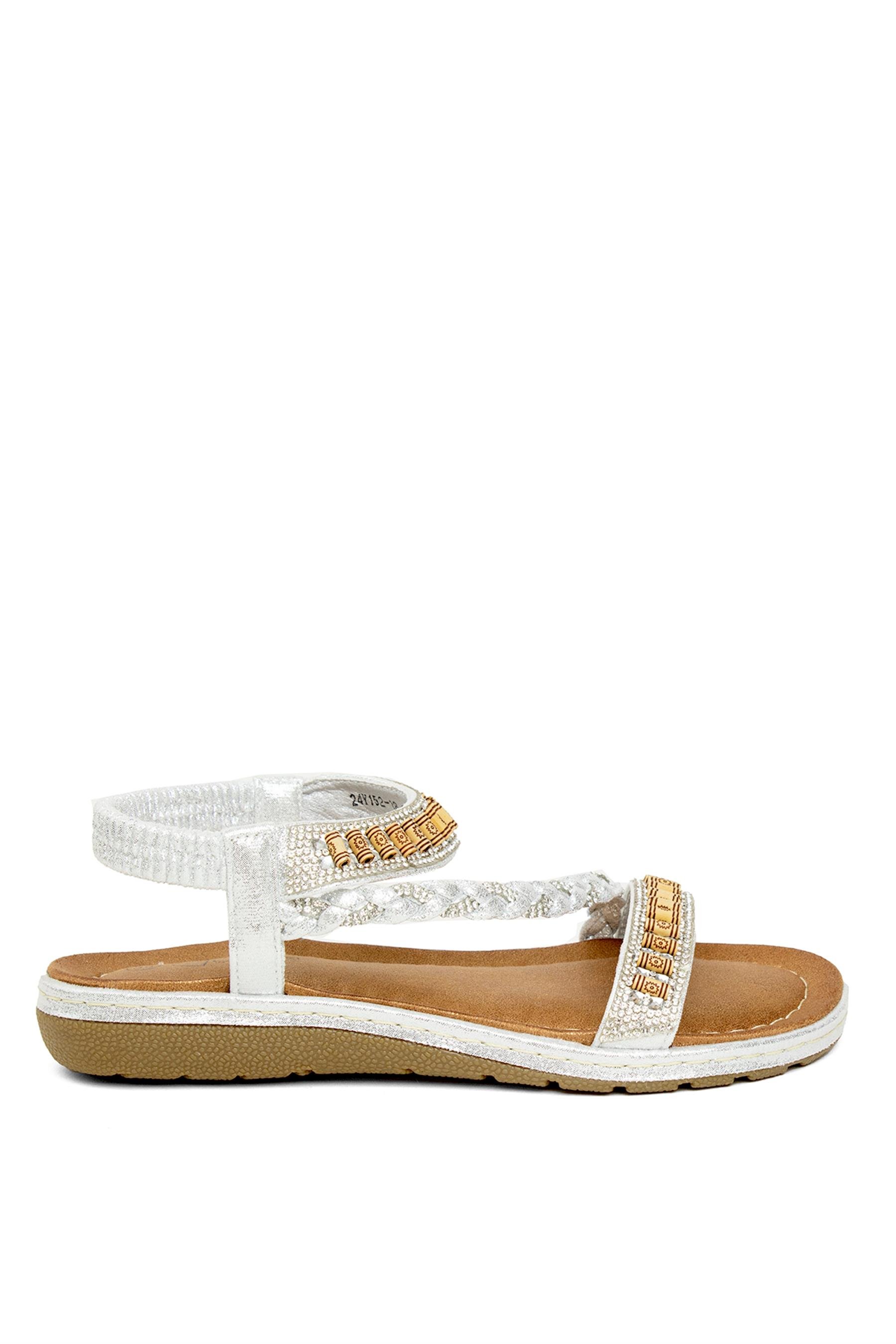 Guja 24Y152-18 Kadın Düz Sandalet Gümüş