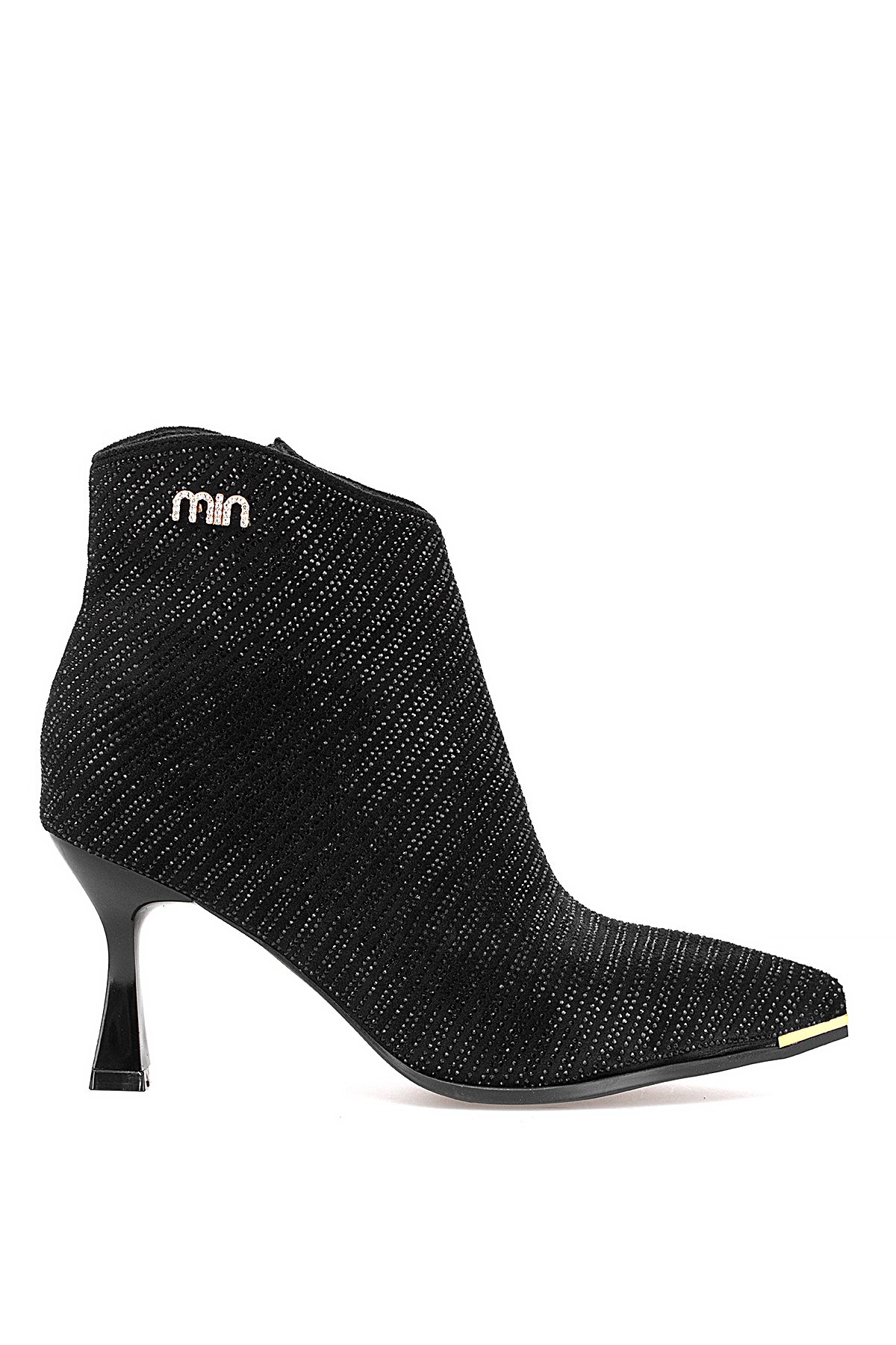 Guja 25K416-1 Kadın Taşlı Topuklu Bot Siyah