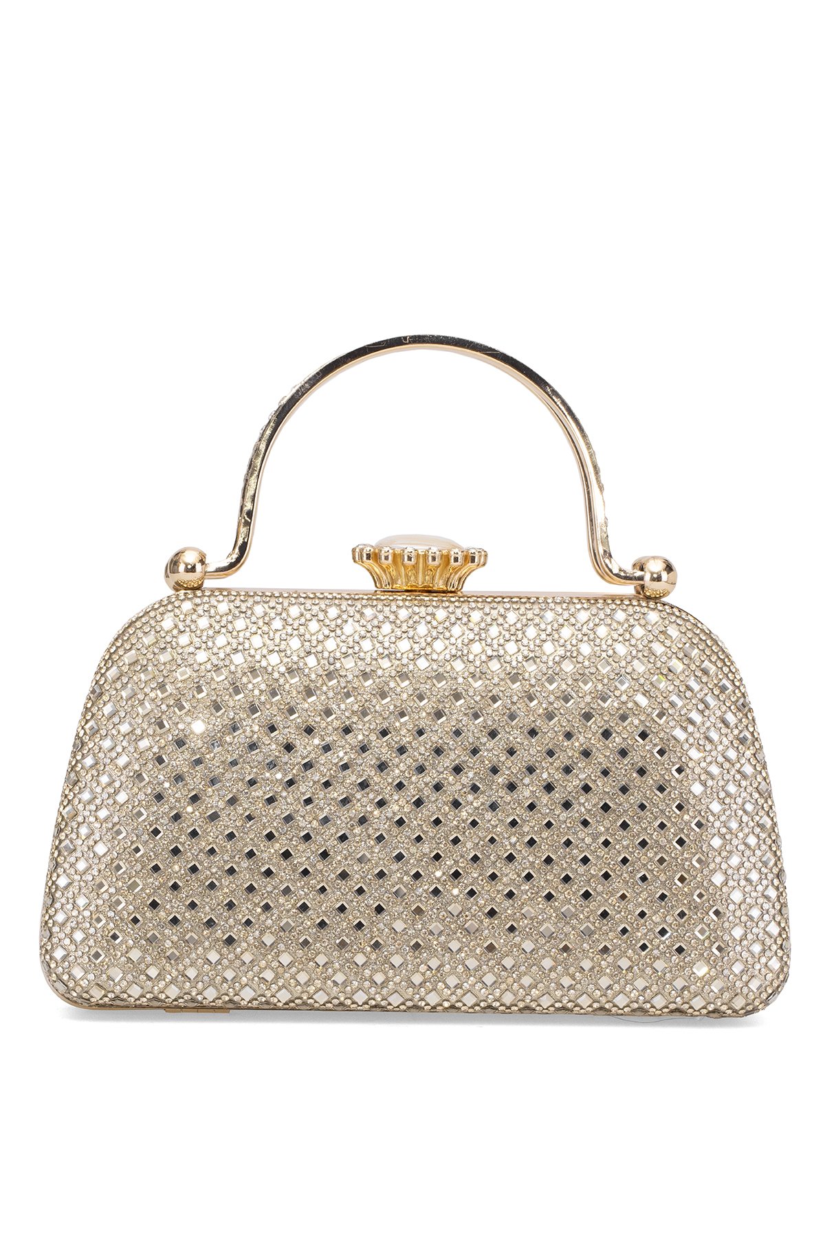 Guja 25KC1289 Kadın Taşlı Kutu El Çantası Altın