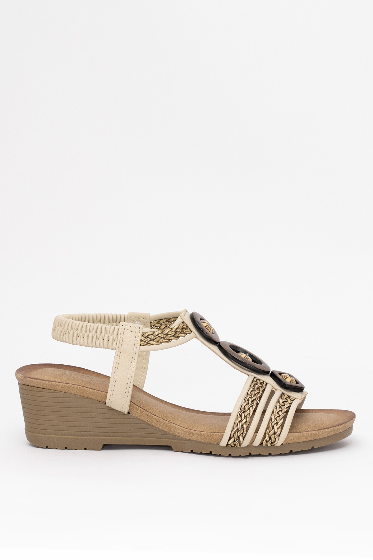 Guja 25Y145-4 Kadın Dolgu Topuk Sandalet Bej