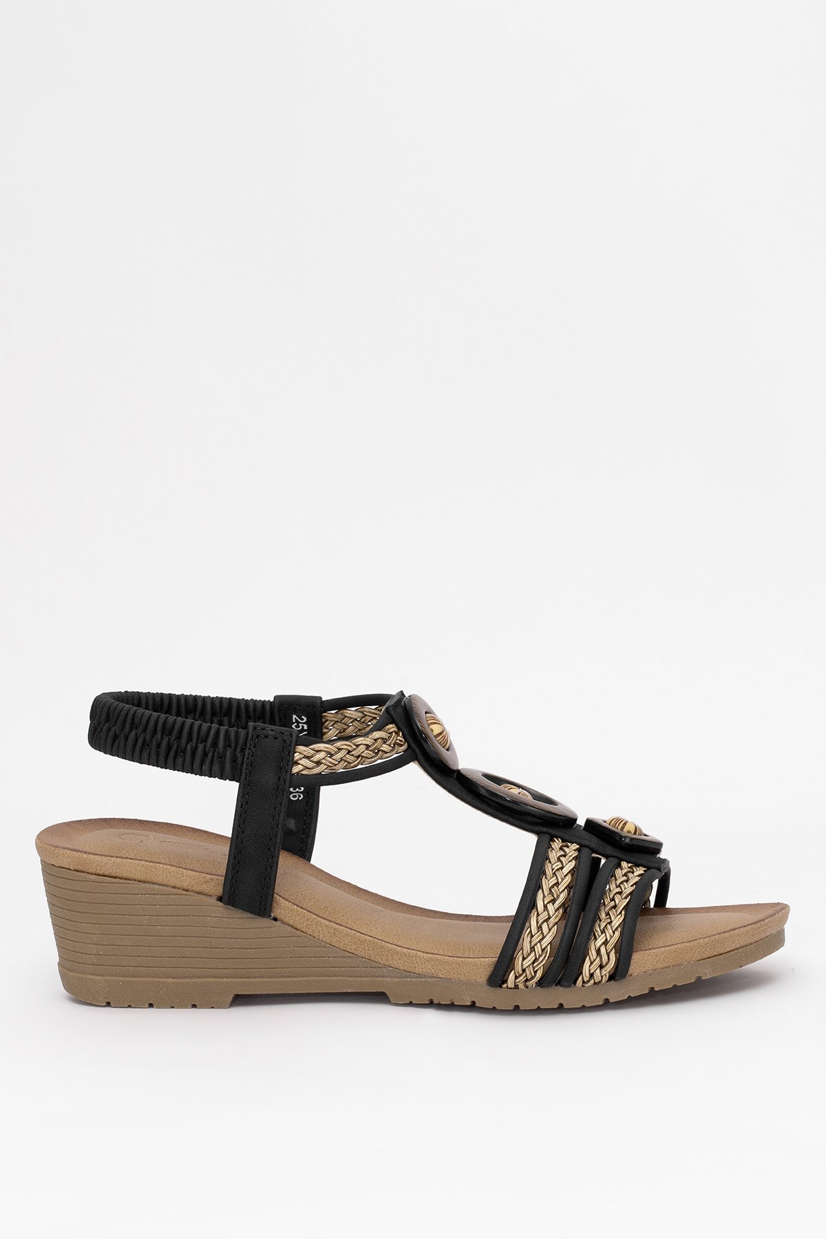 Guja 25Y145-4 Kadın Dolgu Topuk Sandalet Siyah