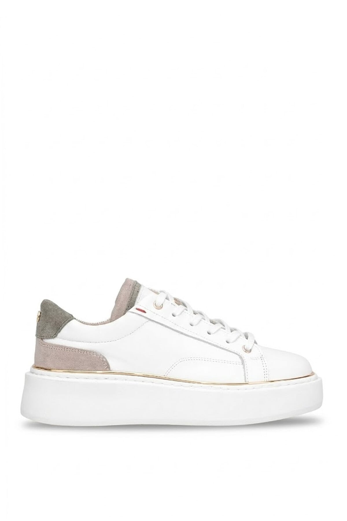 John Richardo 1247 Kadın Hakiki Deri Klasik Sneaker Beyaz