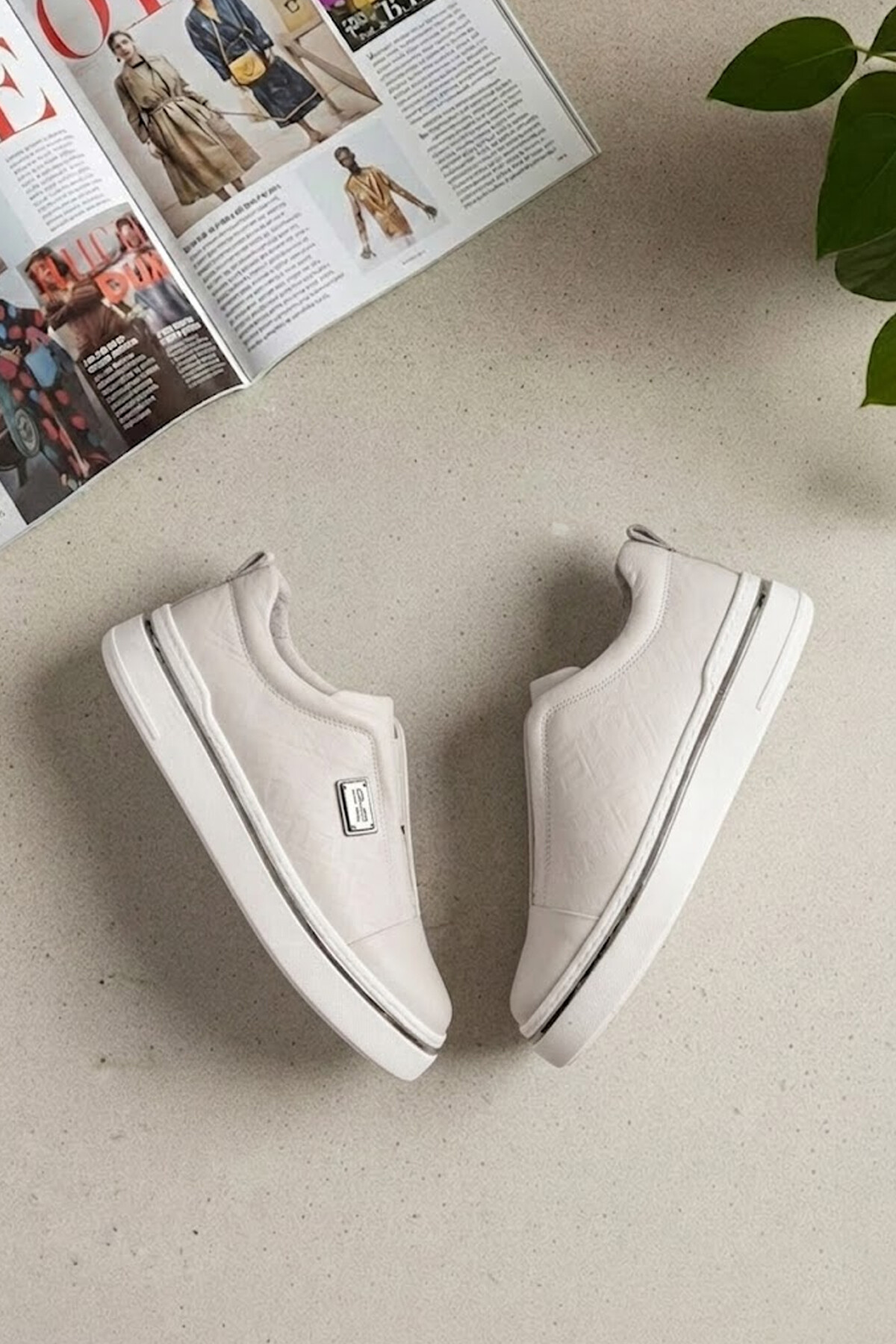 Luciano Bellini 26K-C26907 Münih Erkek Klasik Sneaker Krem