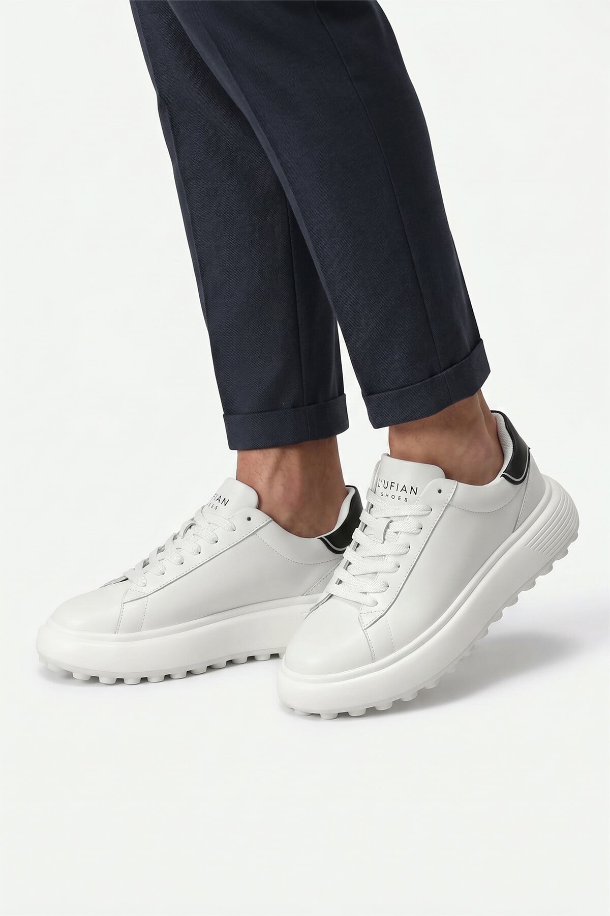 Lufian 111230270 Rainbow Erkek Hakiki Deri Klasik Sneaker Beyaz