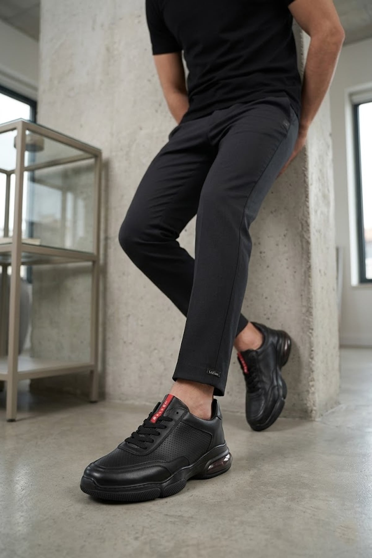 Lufian 111230301 Luke Erkek Hakiki Deri Klasik Sneaker Siyah