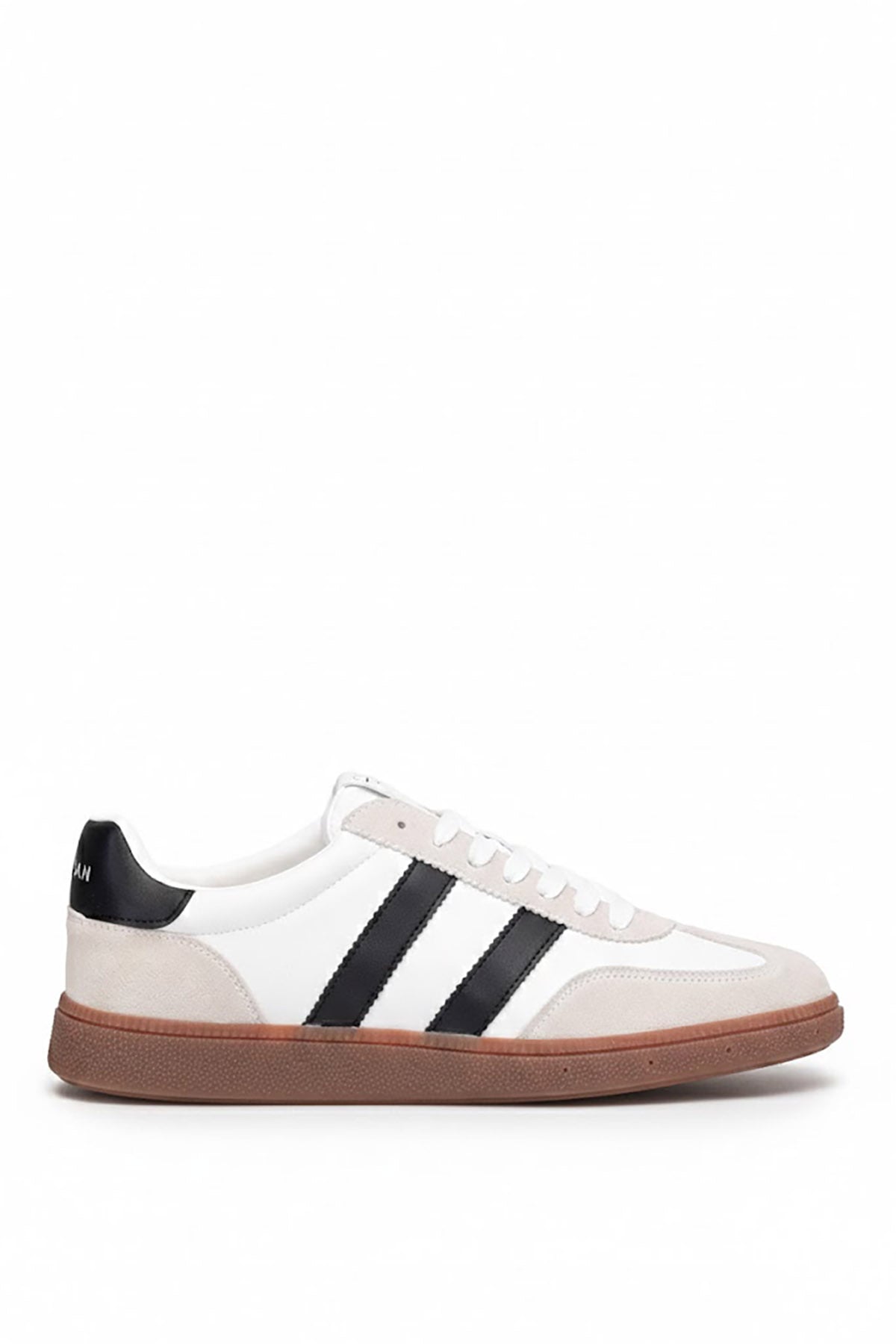 Lufian 111230322 Mike Erkek Hakiki Deri Klasik Sneaker Beyaz - Siyah
