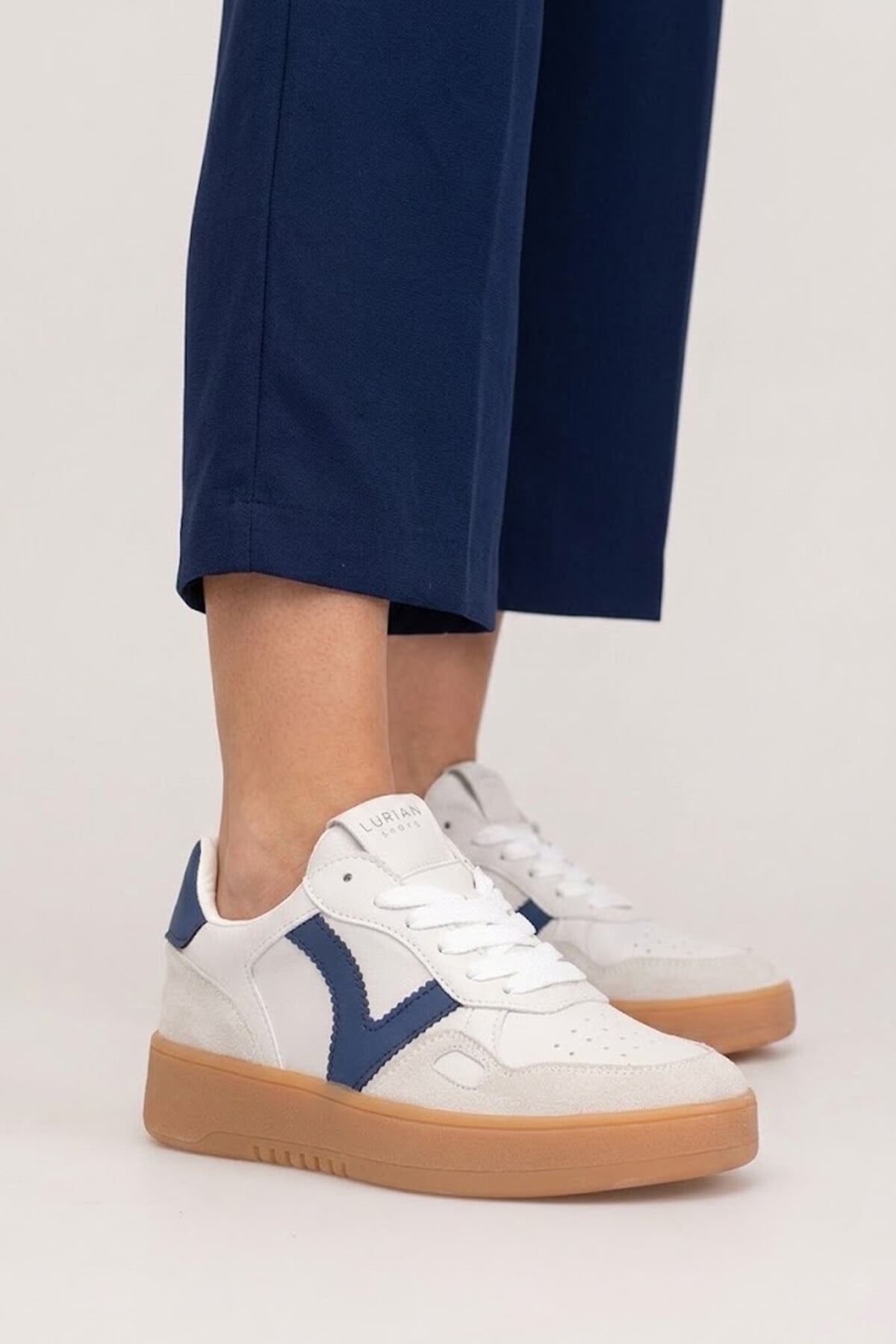 Lufian 121230058 Elsa Kadın Hakiki Deri Klasik Sneaker Lacivert