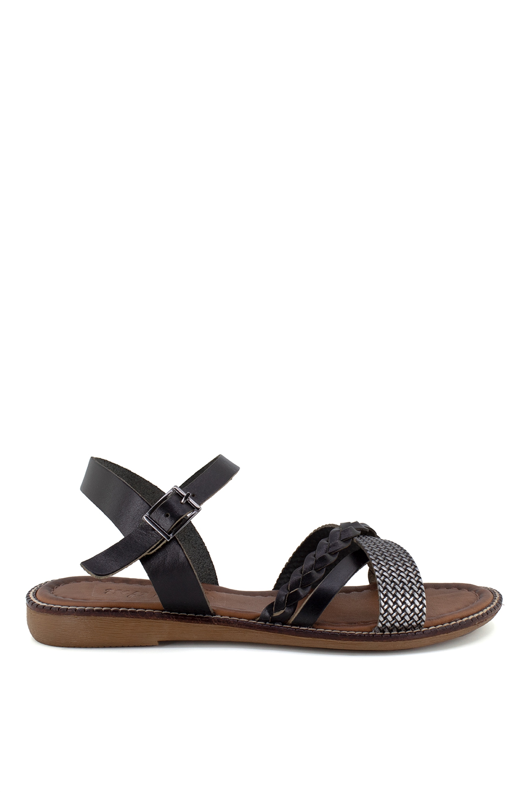 M.P 221-4705ZN Kadın Hakiki Deri Sandalet Siyah