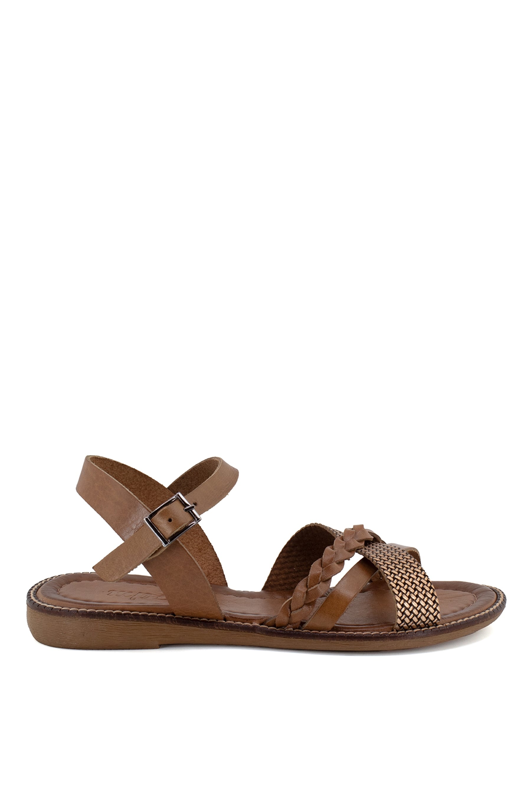 M.P 221-4705ZN Kadın Hakiki Deri Sandalet Taba