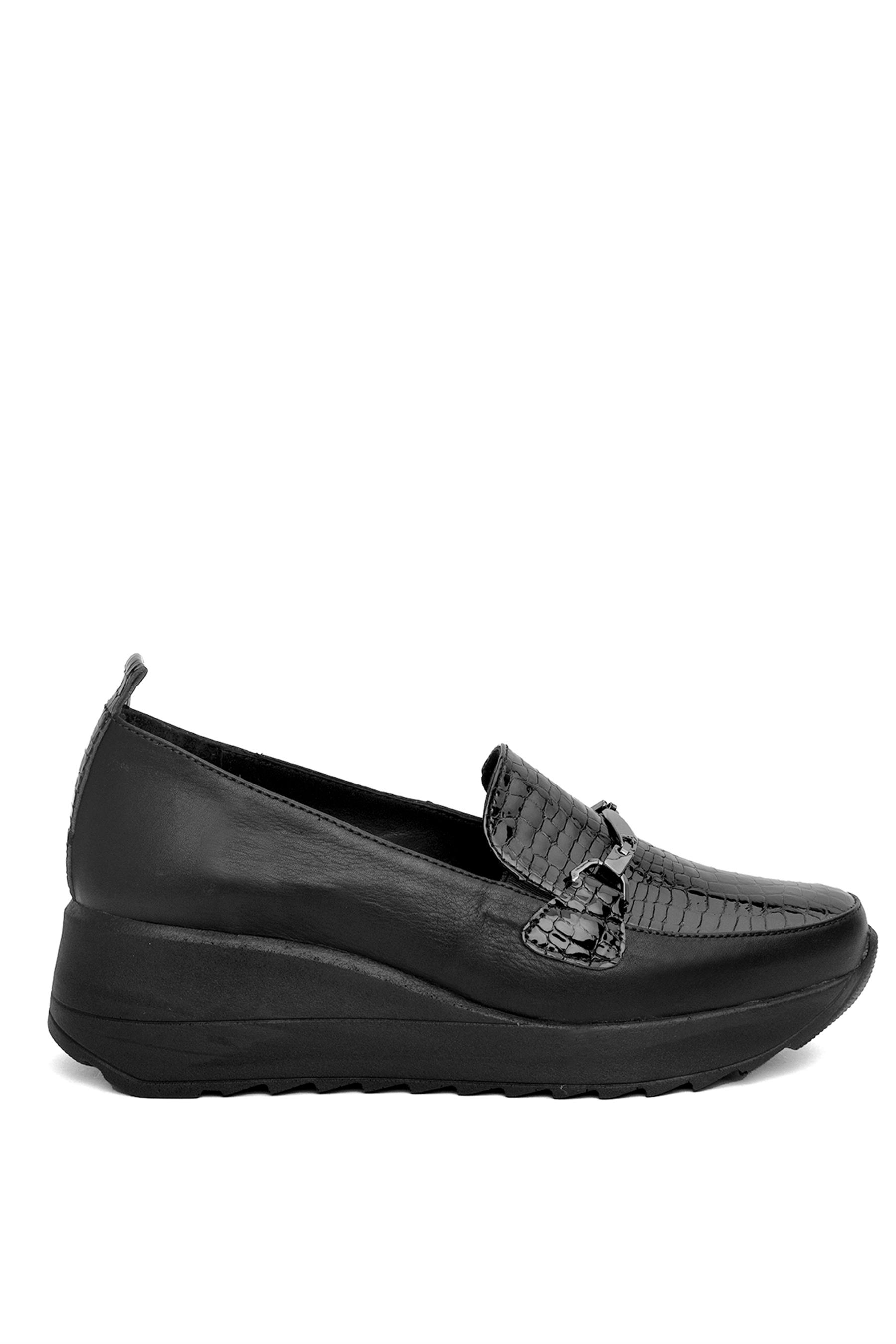Mammamia D24YA-3745R Kadın Deri Casual Ayakkabı Siyah