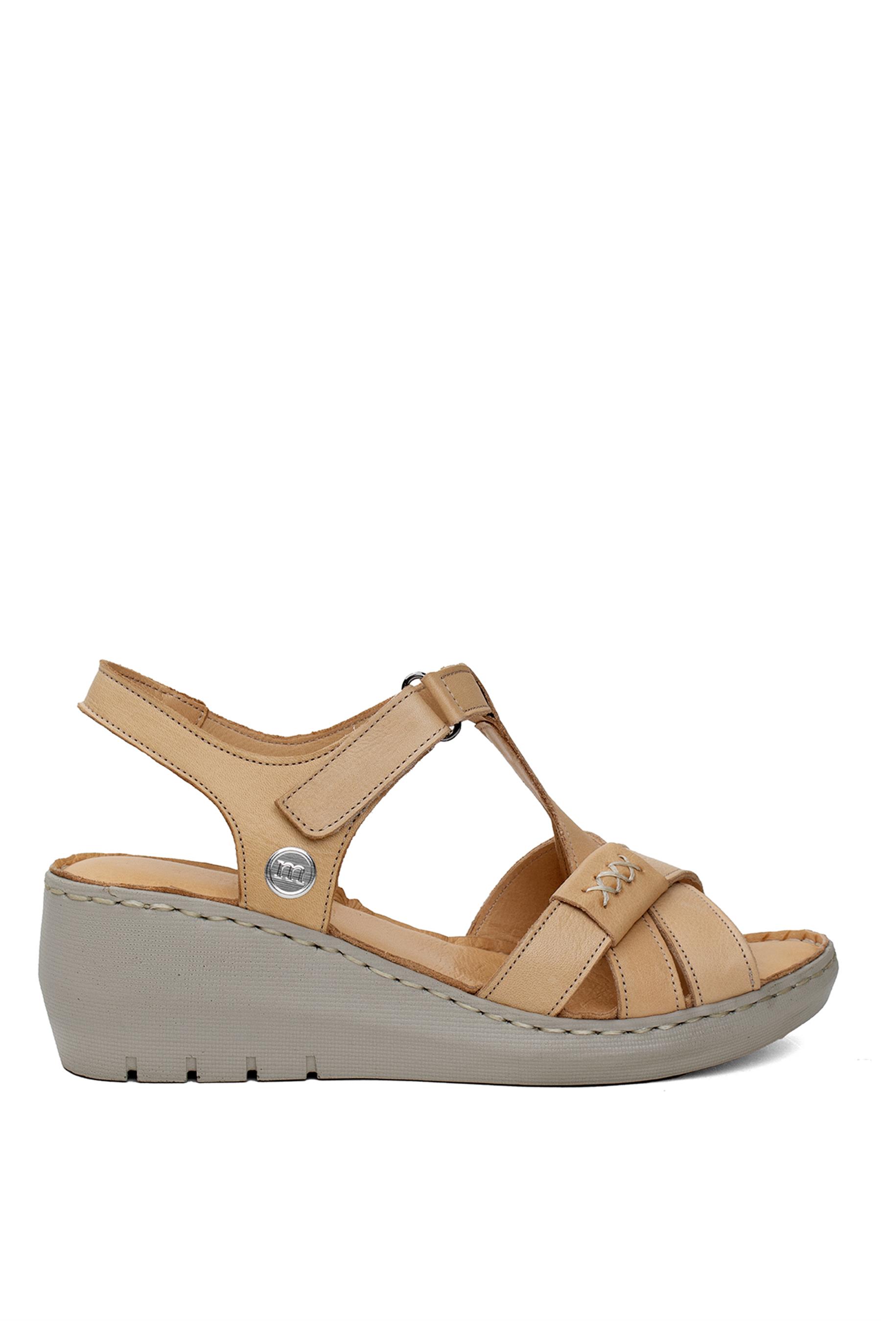 Mammamia D24YS-1375 Kadın Dolgu Topuk Sandalet Bej