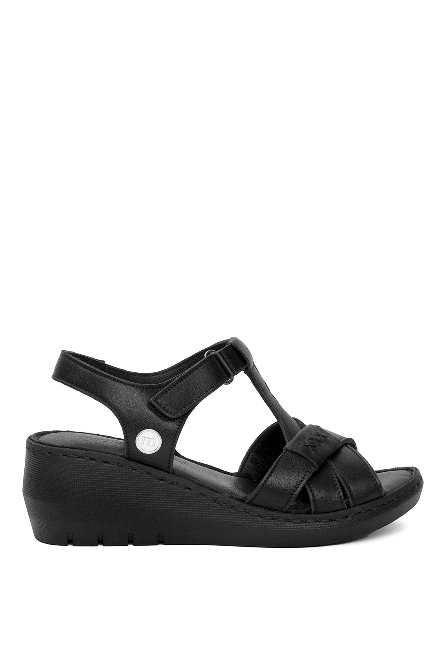 Mammamia D24YS-1375 Kadın Dolgu Topuk Sandalet Siyah