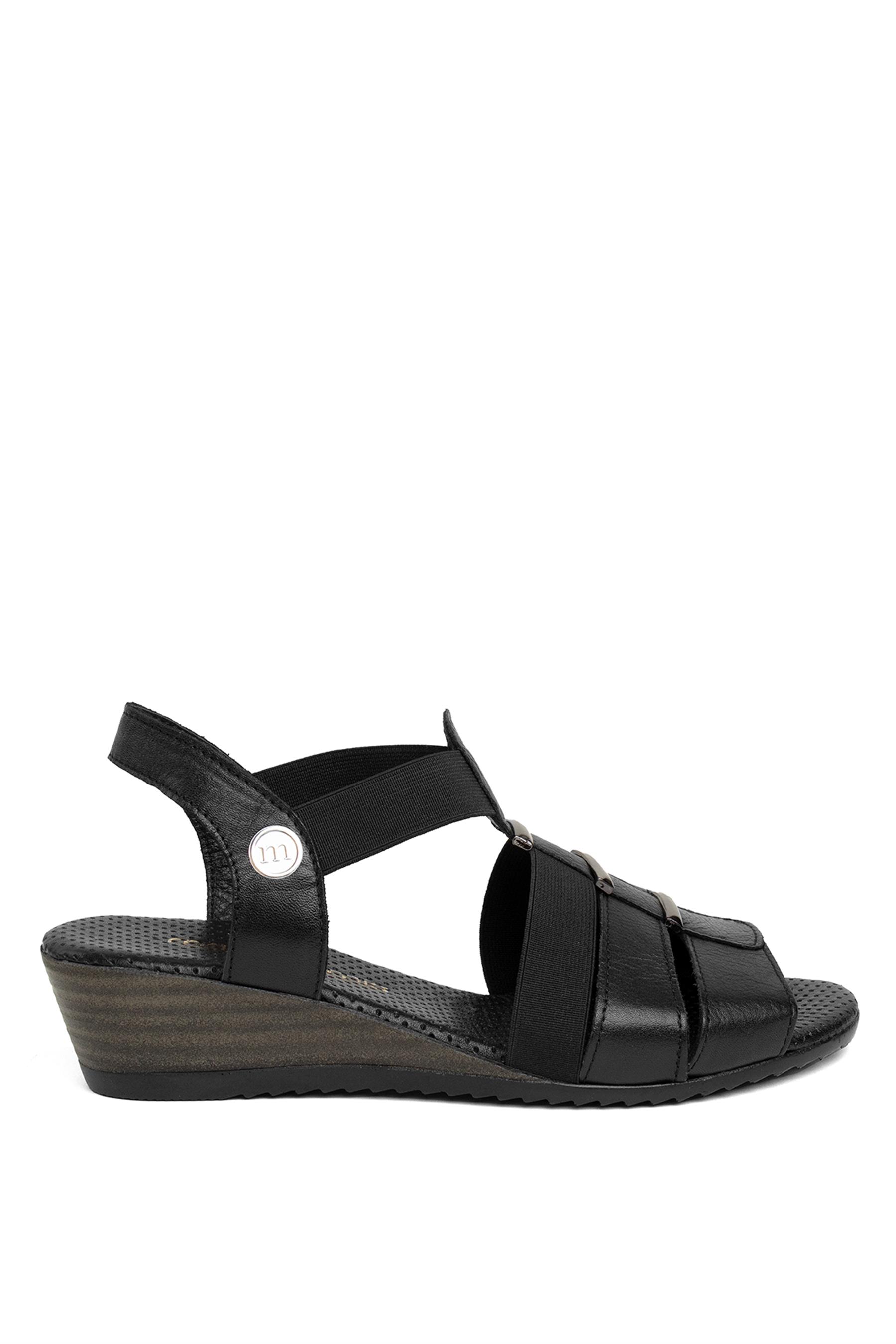 Mammamia D24YS-1505 Kadın Dolgu Topuk Sandalet Siyah