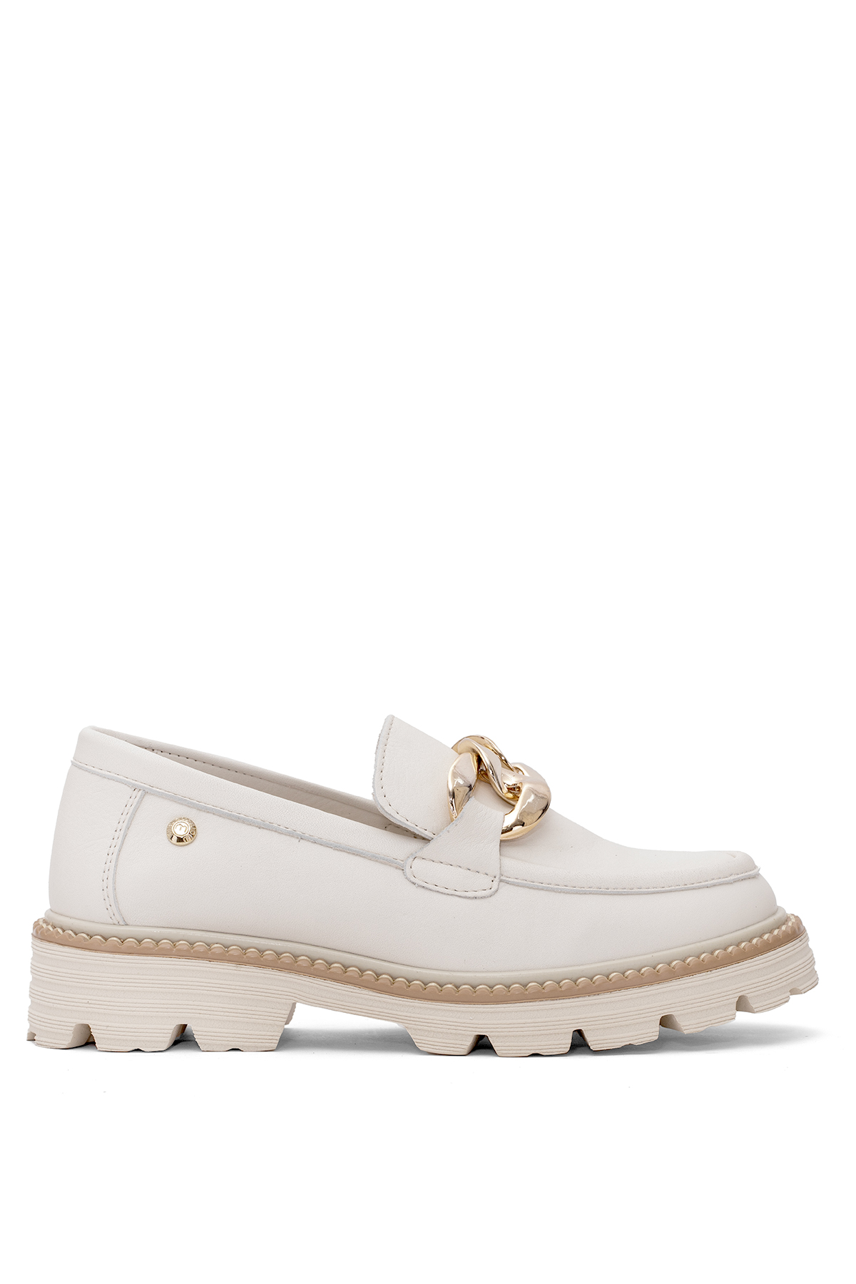 Mammamia D25YA-3690 Kadın Hakiki Deri Casual Ayakkabı Krem