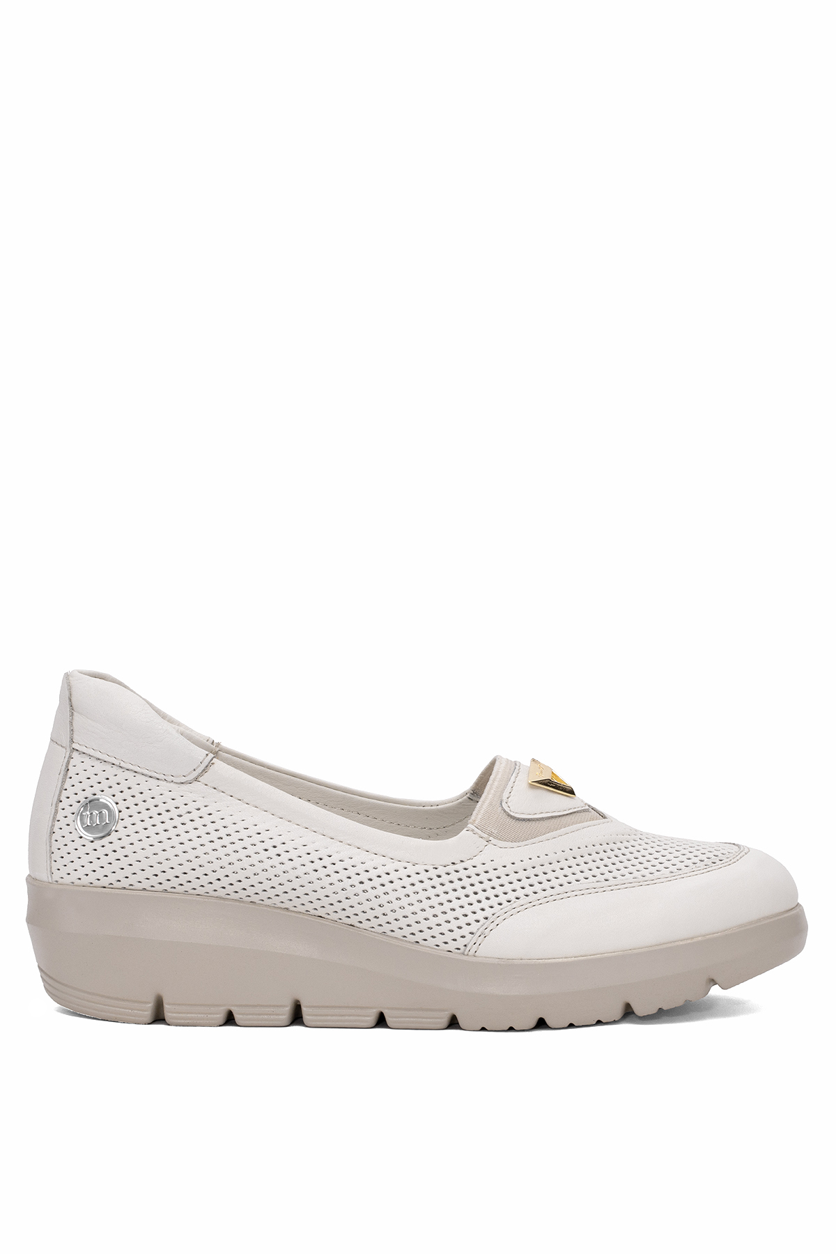 Mammamia D25YA-7450 Kadın Hakiki Deri Casual Ayakkabı Krem