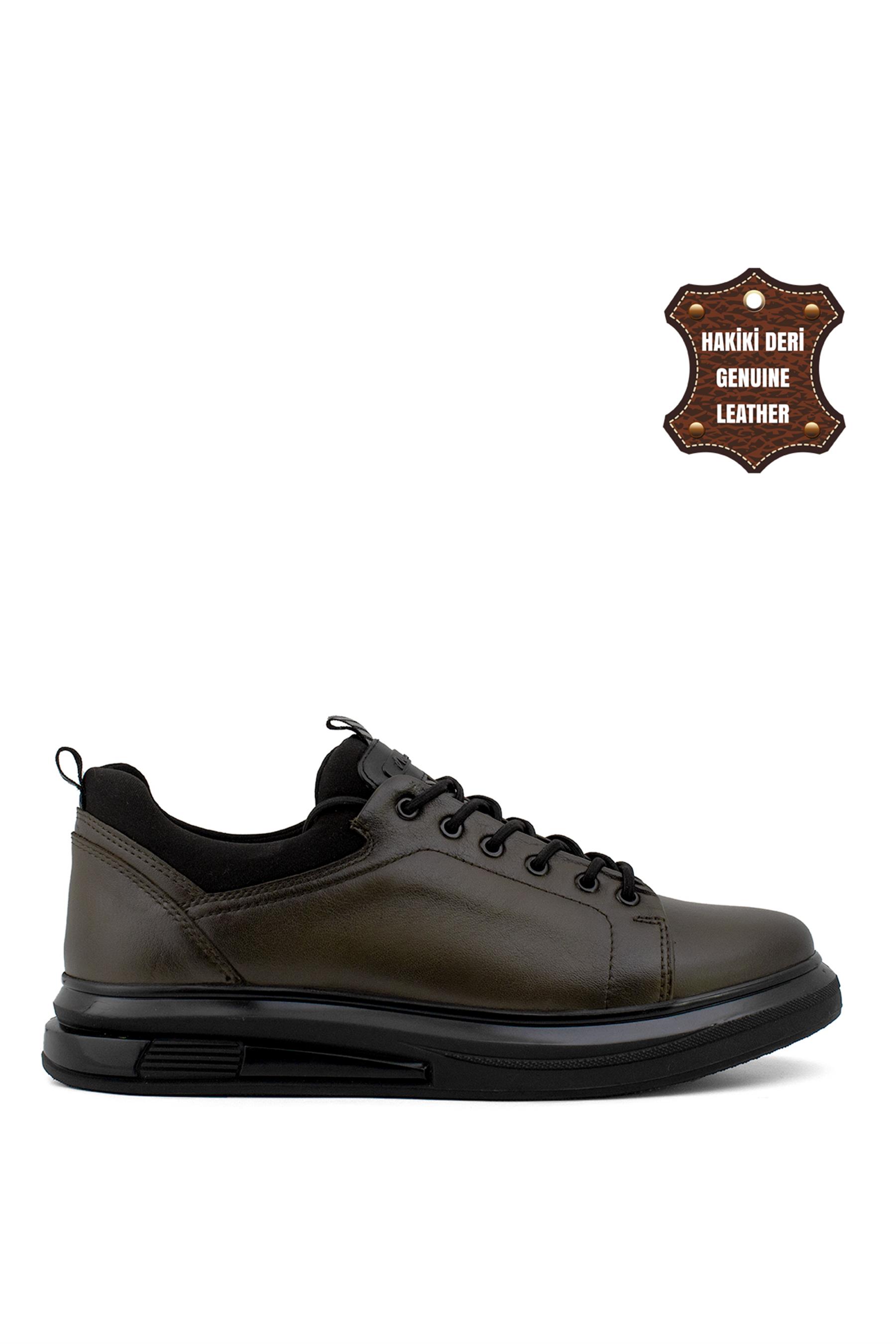 Marcomen 18366 Erkek Hakiki Deri Casual Ayakkabı Haki
