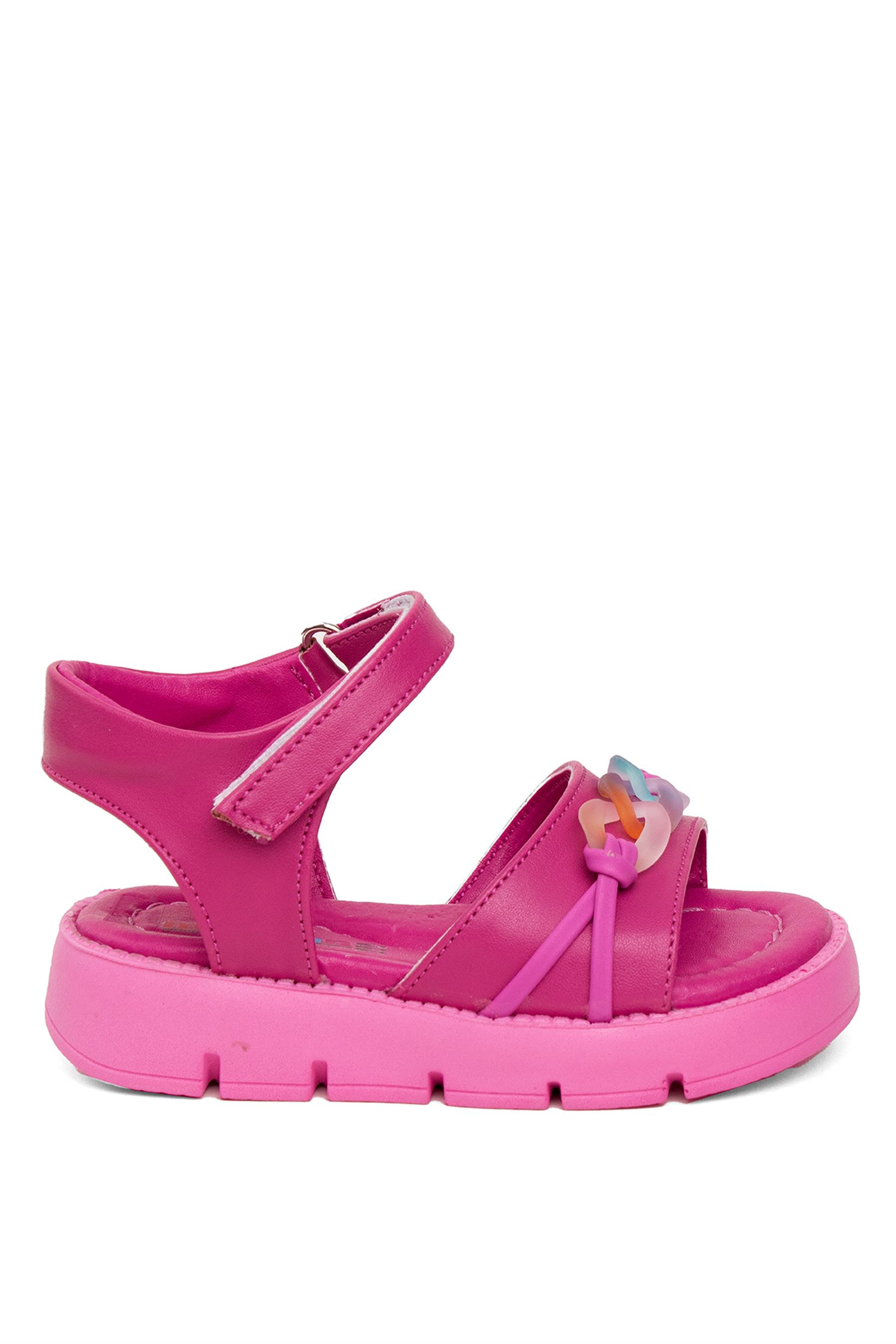 Minican J B 260 Bebe Kız Çocuk Düz Sandalet Fuşya