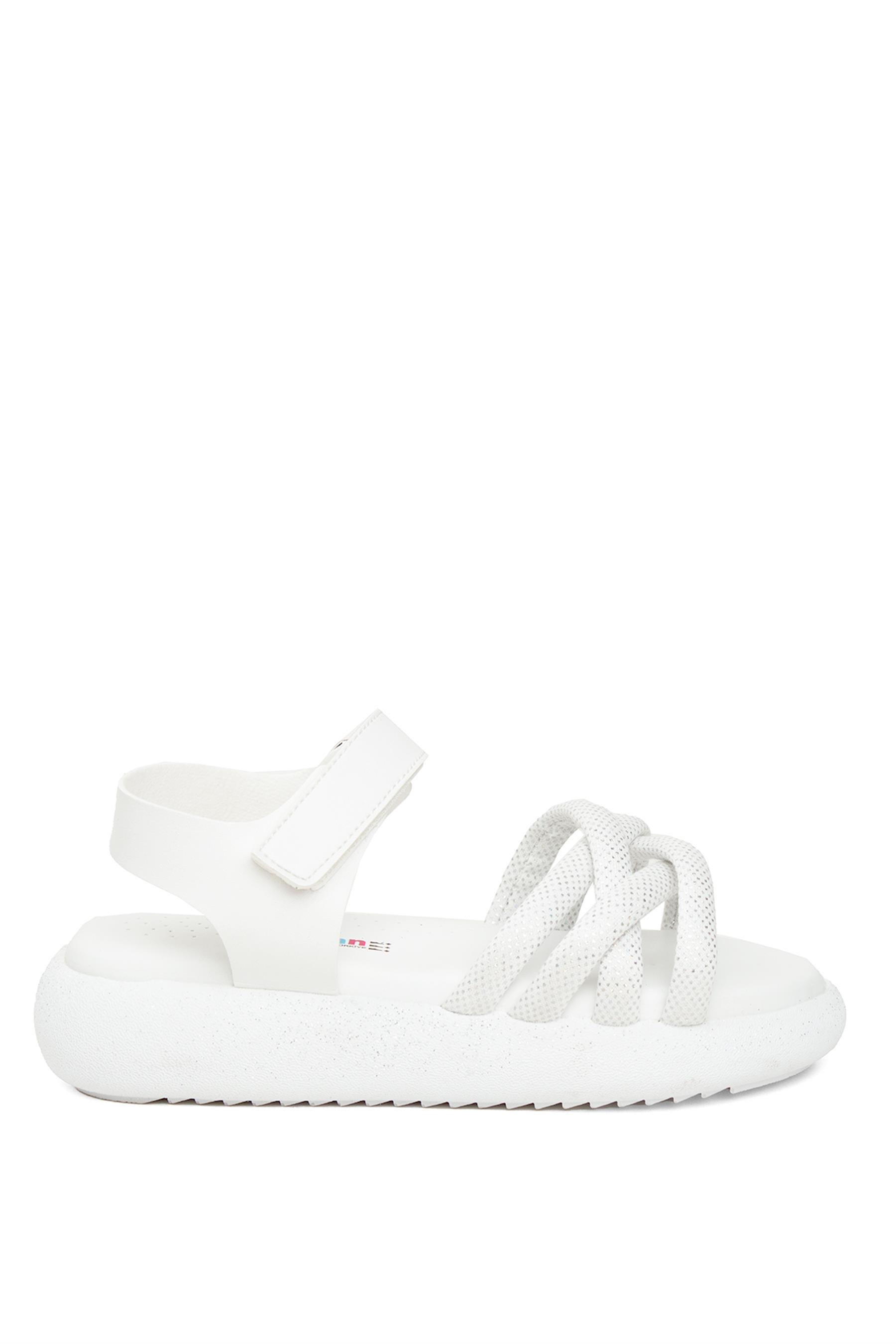Minican ŞA F 006 Filet Kız Çocuk Düz Sandalet Beyaz