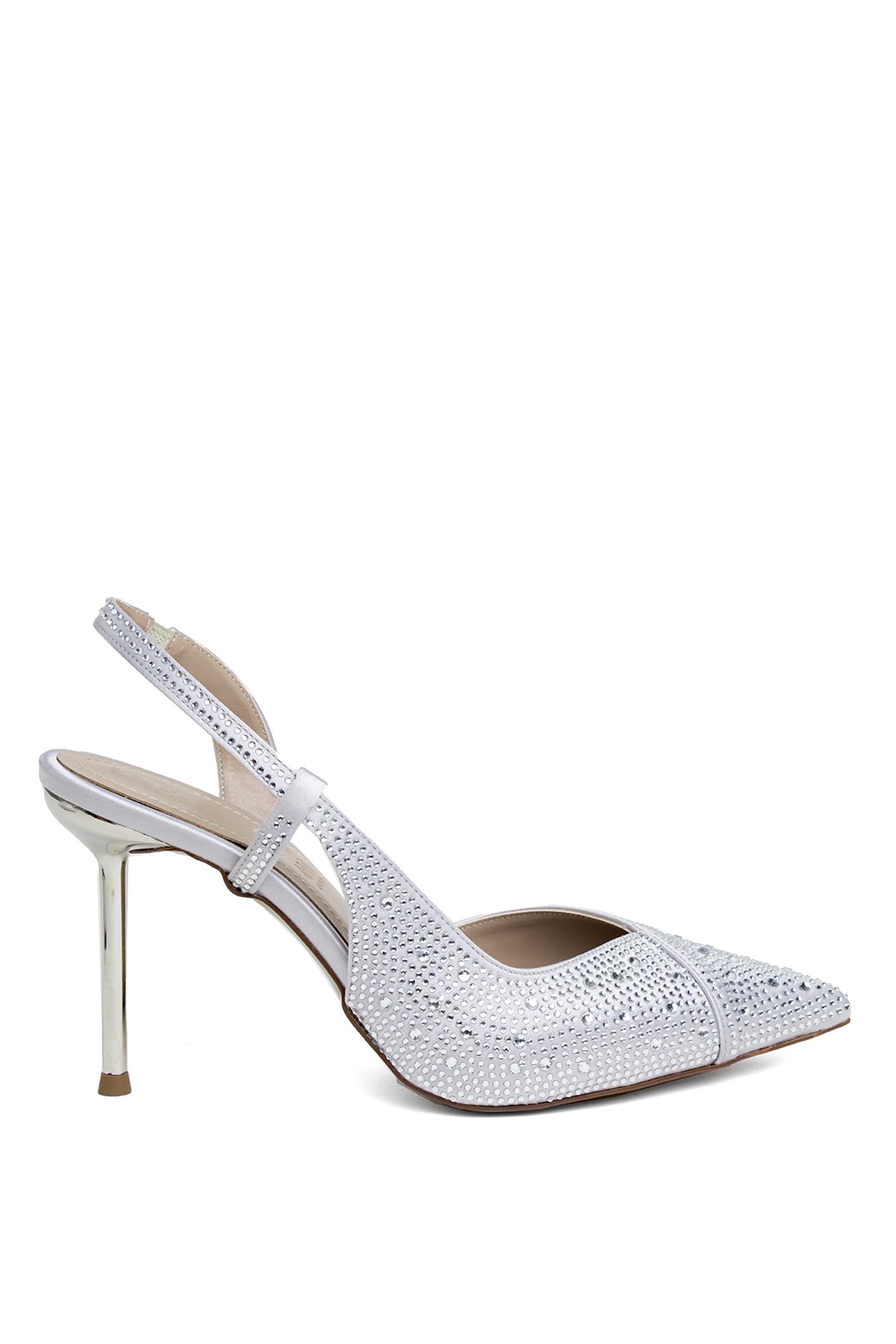 Miss Park Moda PM170 K9260 Kadın Abiye Ayakkabı Gümüş