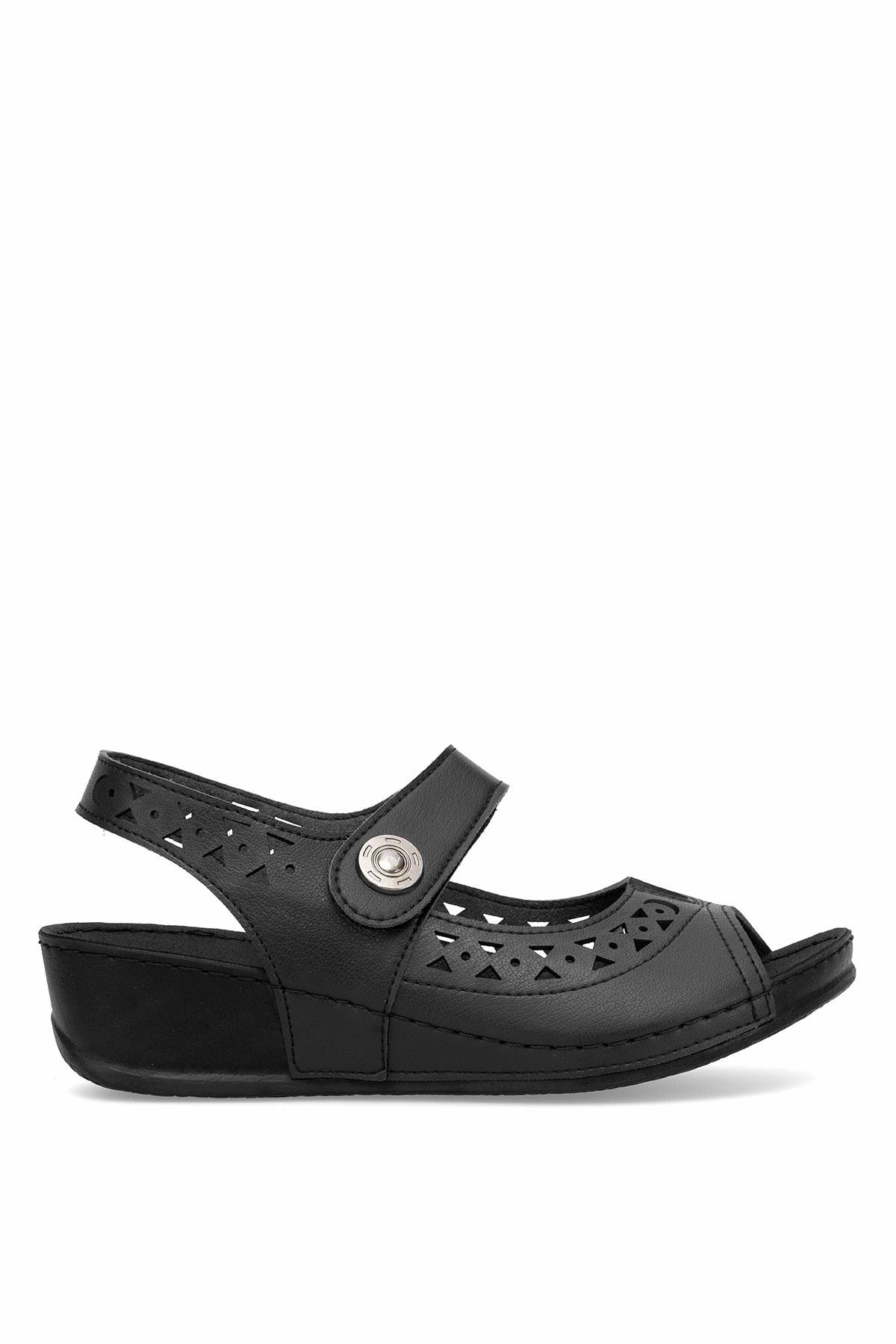 Muya 31130-3201 Terra Kadın Ortopedik Düz Sandalet Siyah