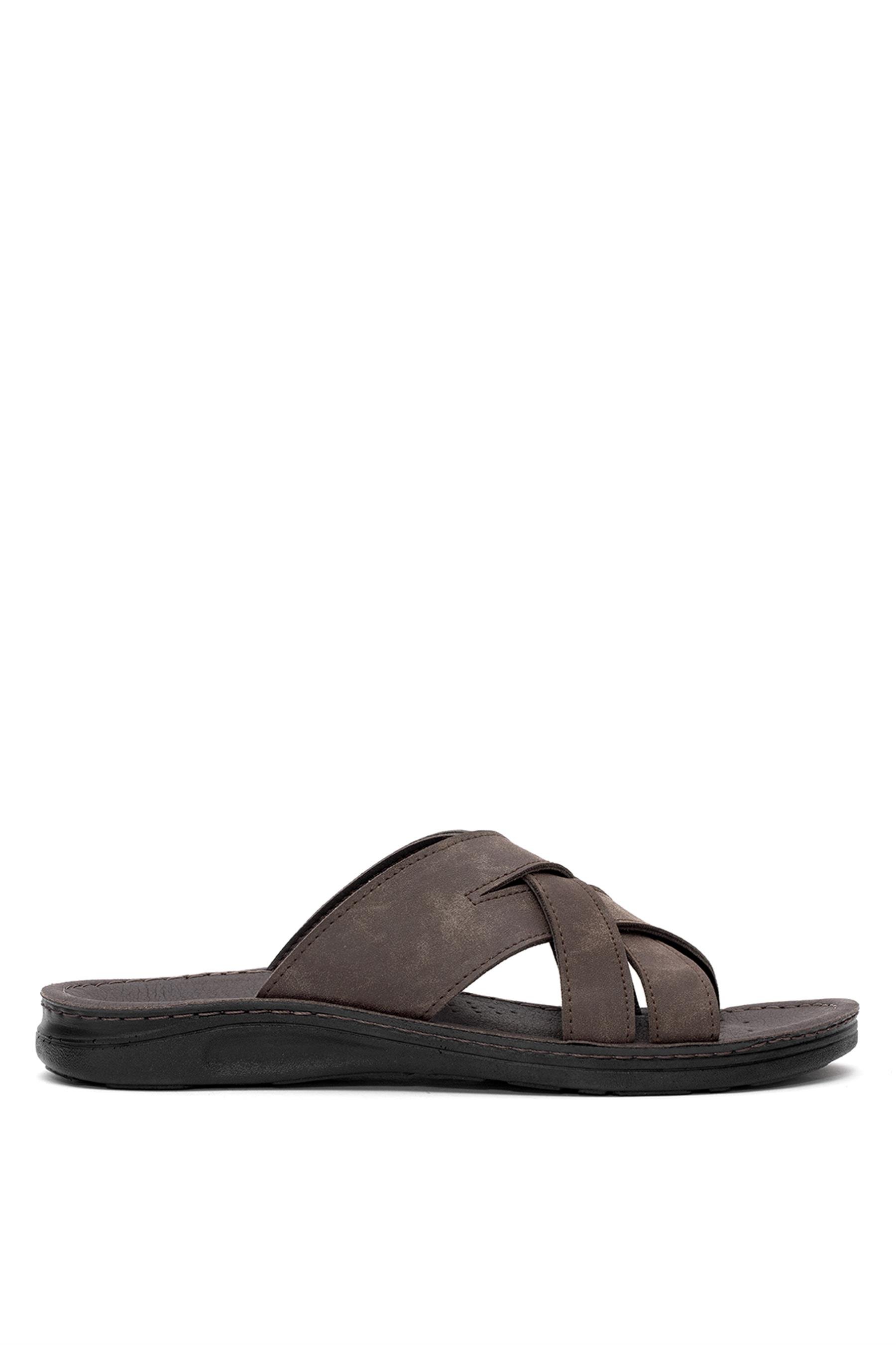 Muya 31318-3531 Tiger Erkek Ortopedik Düz Terlik Kahverengi