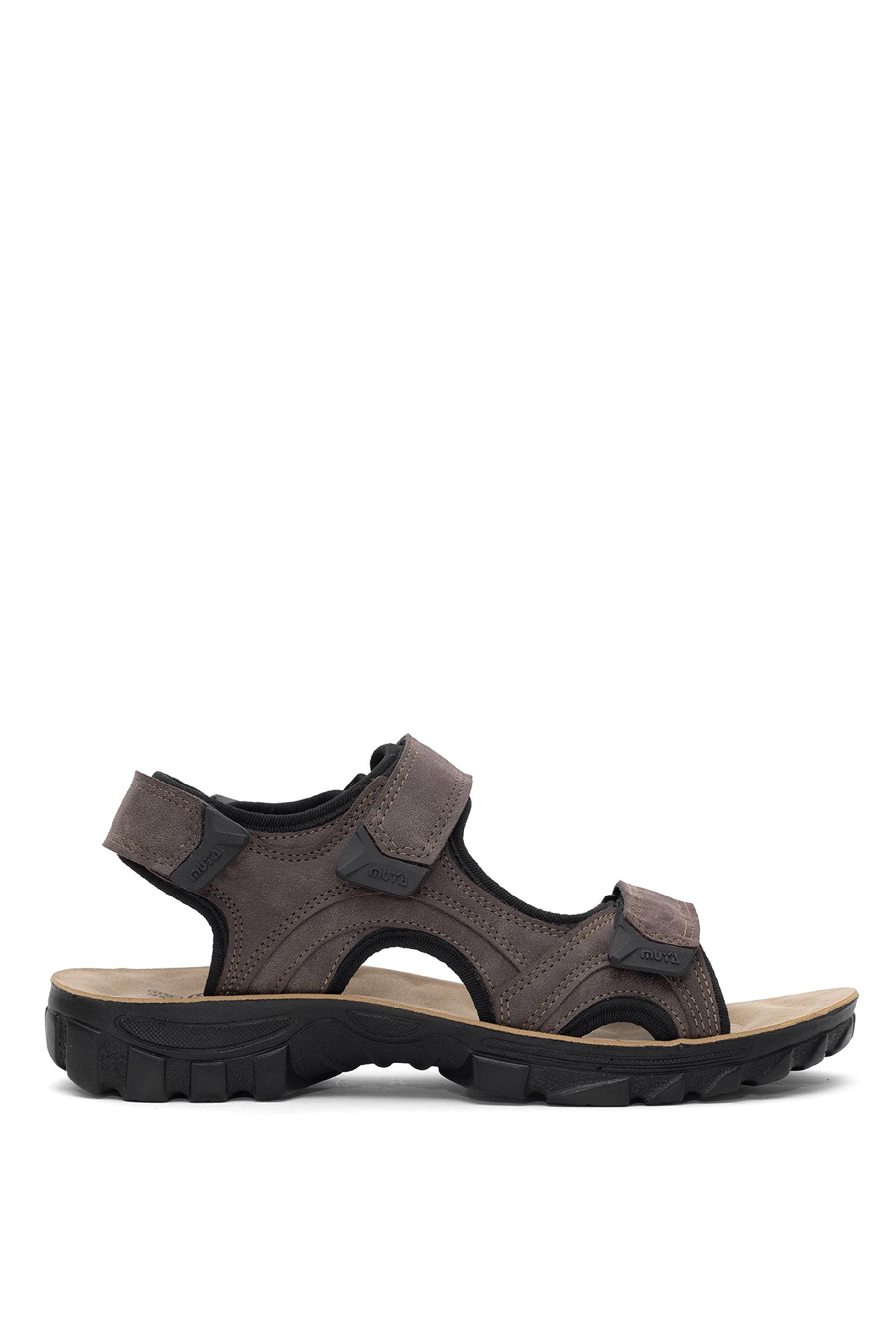 Muya 31322-3434 Taurus Erkek Ortopedik Düz Sandalet Kahverengi