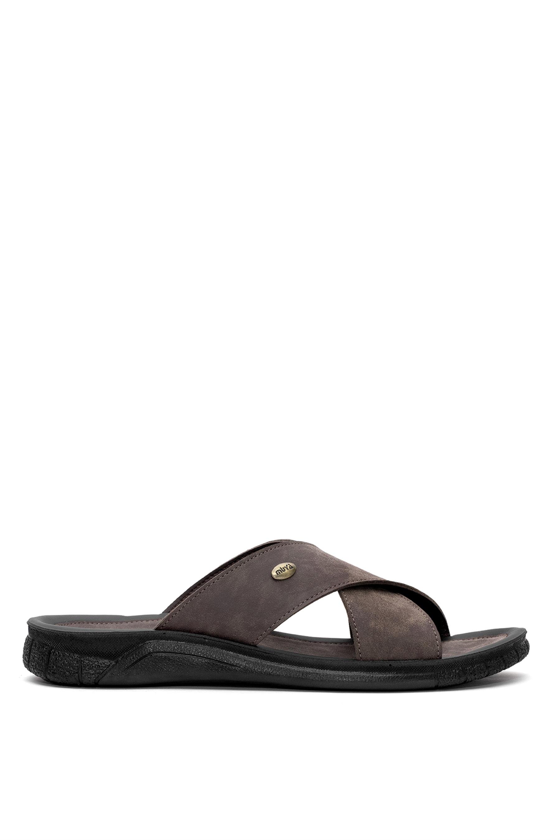 Muya 33301-3433 Vegas Erkek Ortopedik Düz Terlik Kahverengi