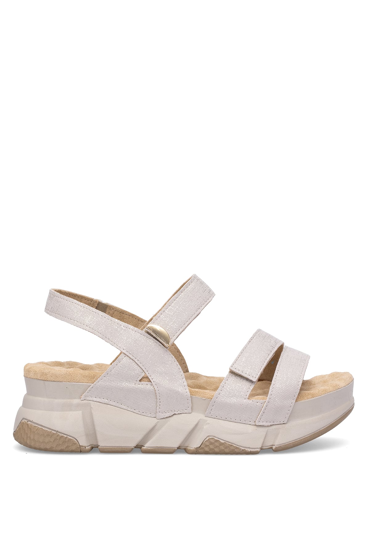 Muya 34201-4018 Olimba Kadın Ortopedik Dolgu Topuk Sandalet Bej