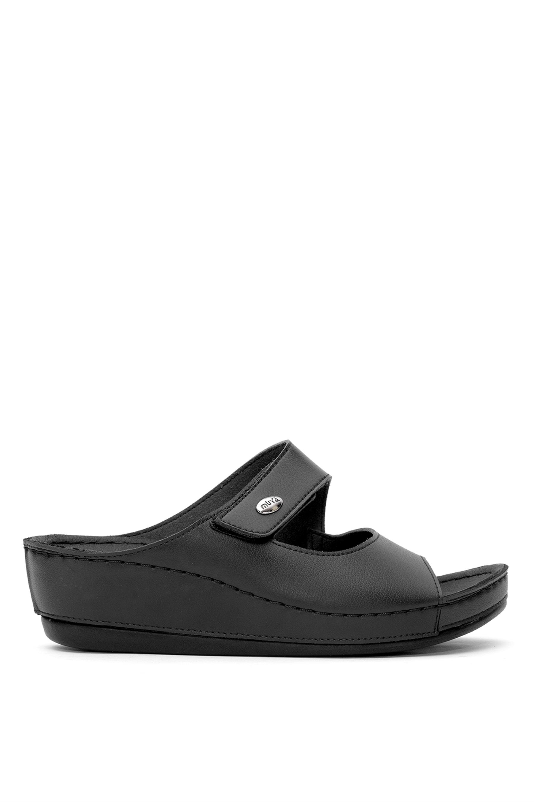 Muya 35208-3221 Anyar Kadın Ortopedik Düz Terlik Siyah