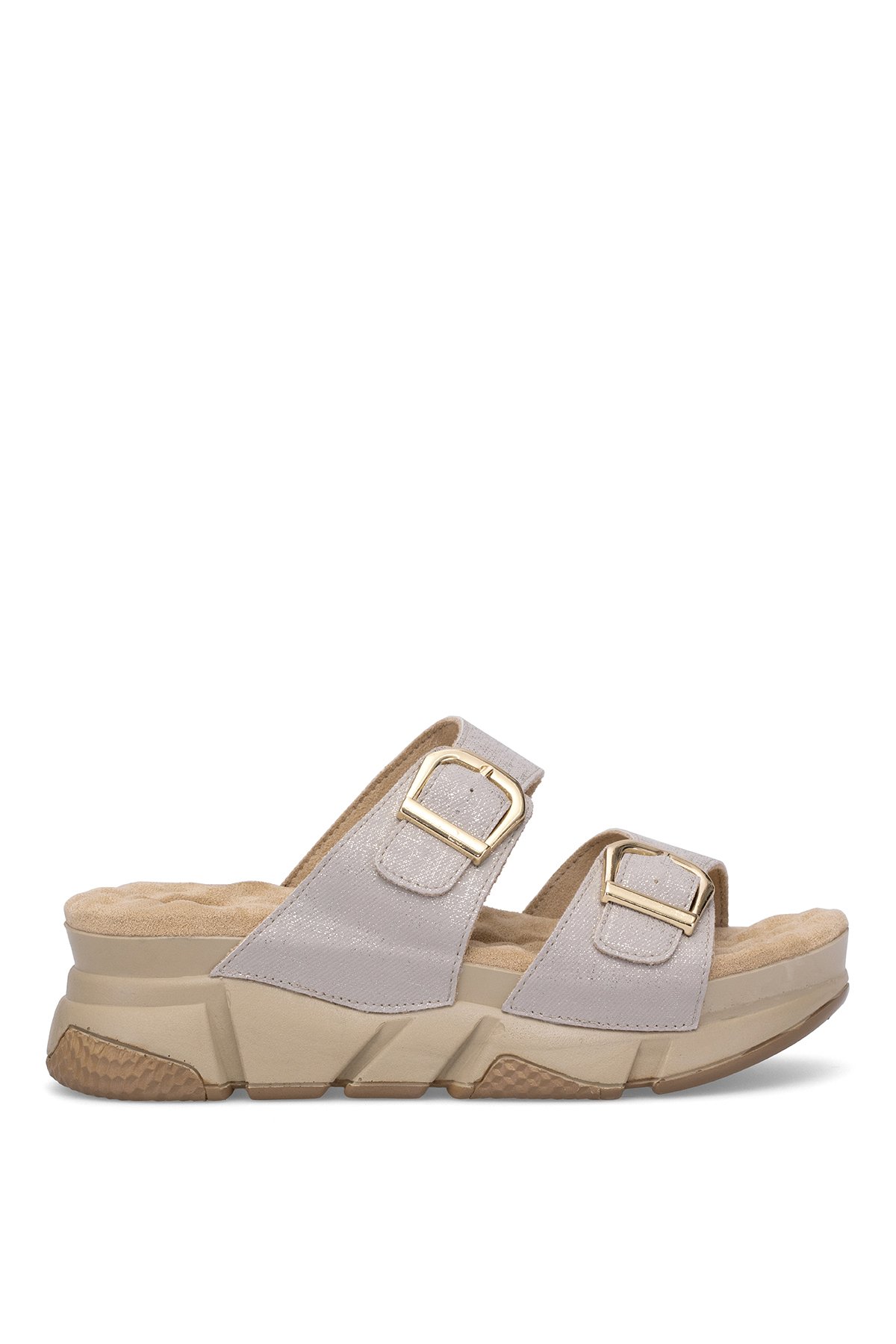 Muya 35244-4018 Kiirus Kadın Ortopedik Dolgu Topuk Terlik Bej