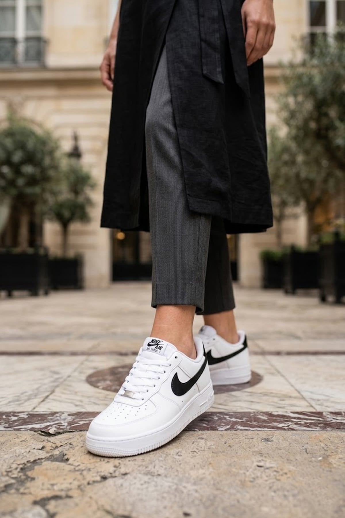 Nike CV2288 Air Force 1 07 Kadın Klasik Sneaker Beyaz - Siyah