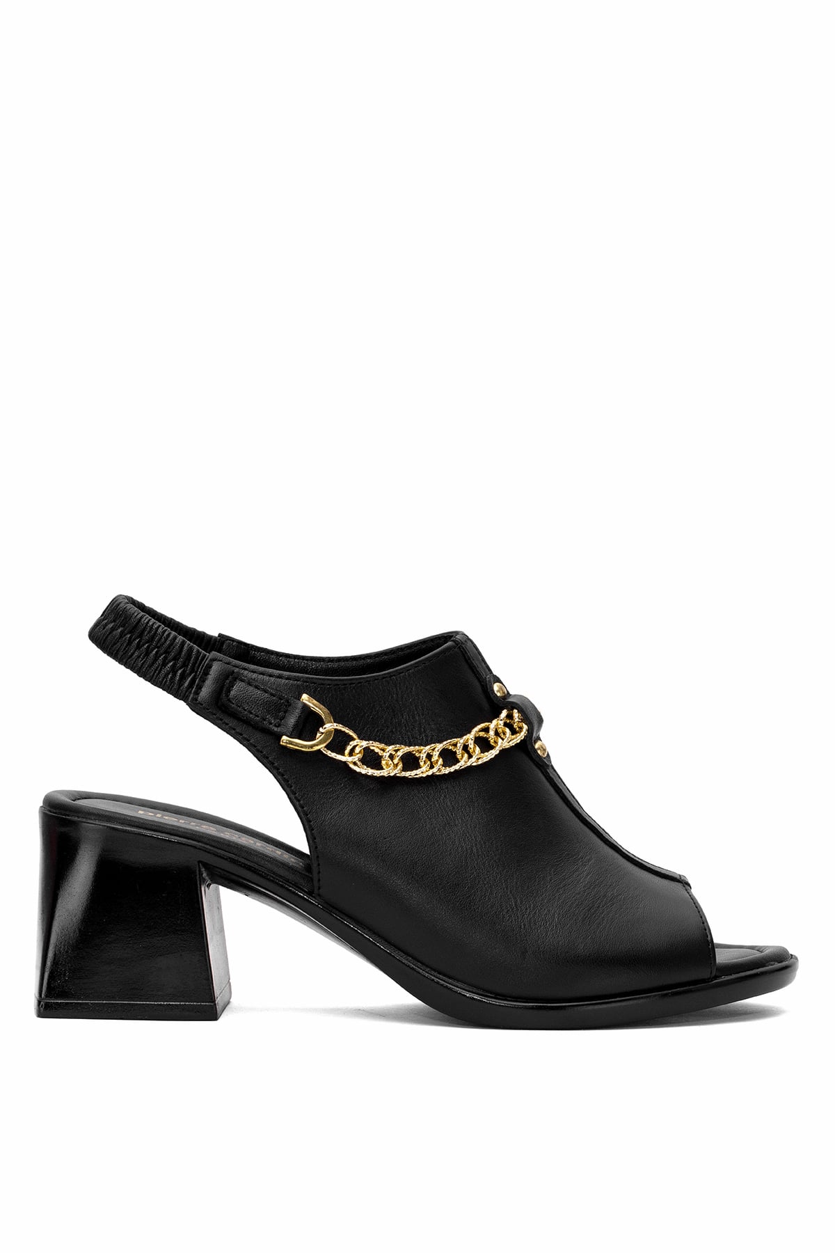Pierre Cardin PC-54632 Kadın Hakiki Deri Topuklu Sandalet Siyah