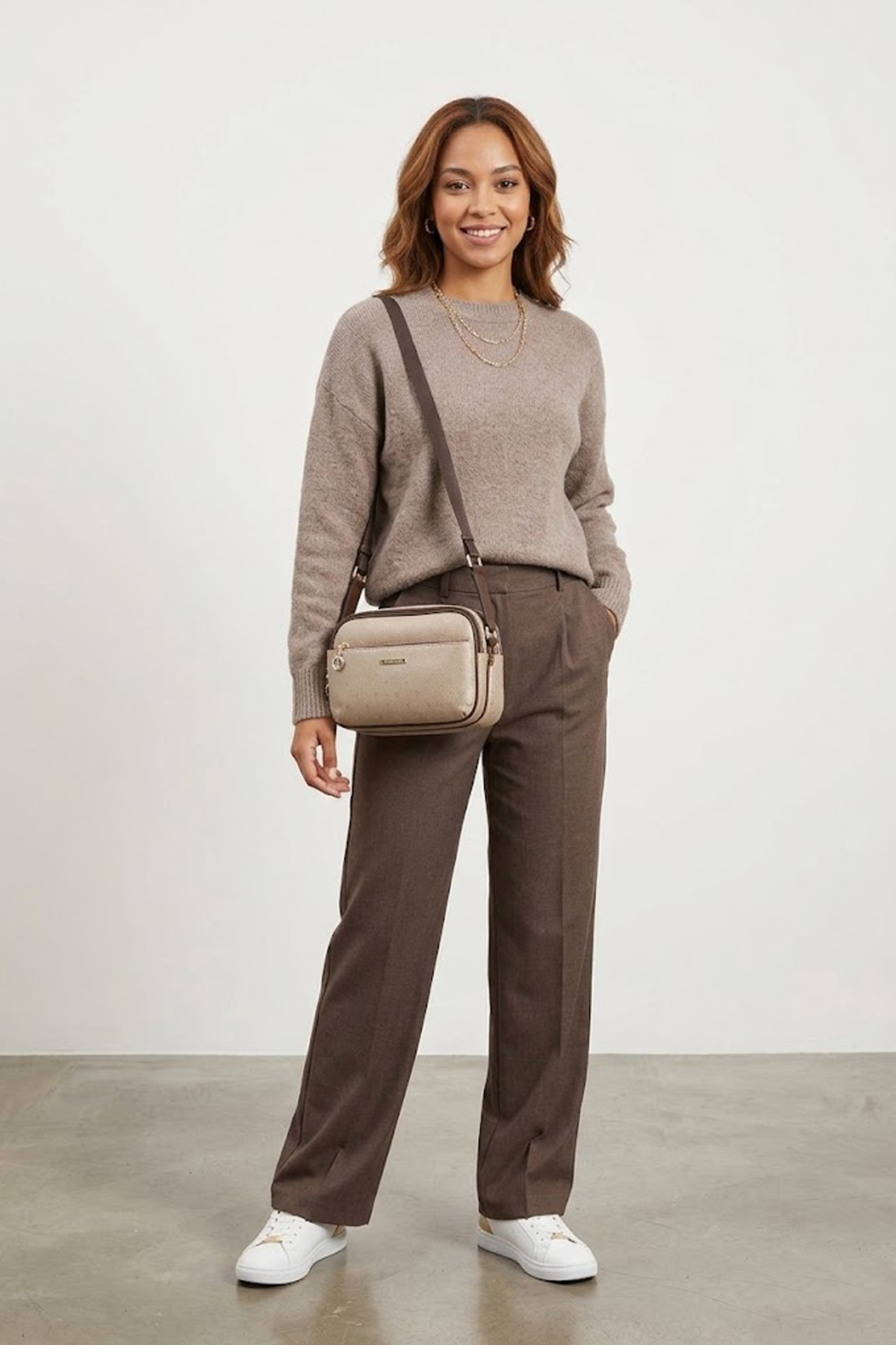 Silver Polo SP1162-M46 Kadın Çapraz Çanta Ten