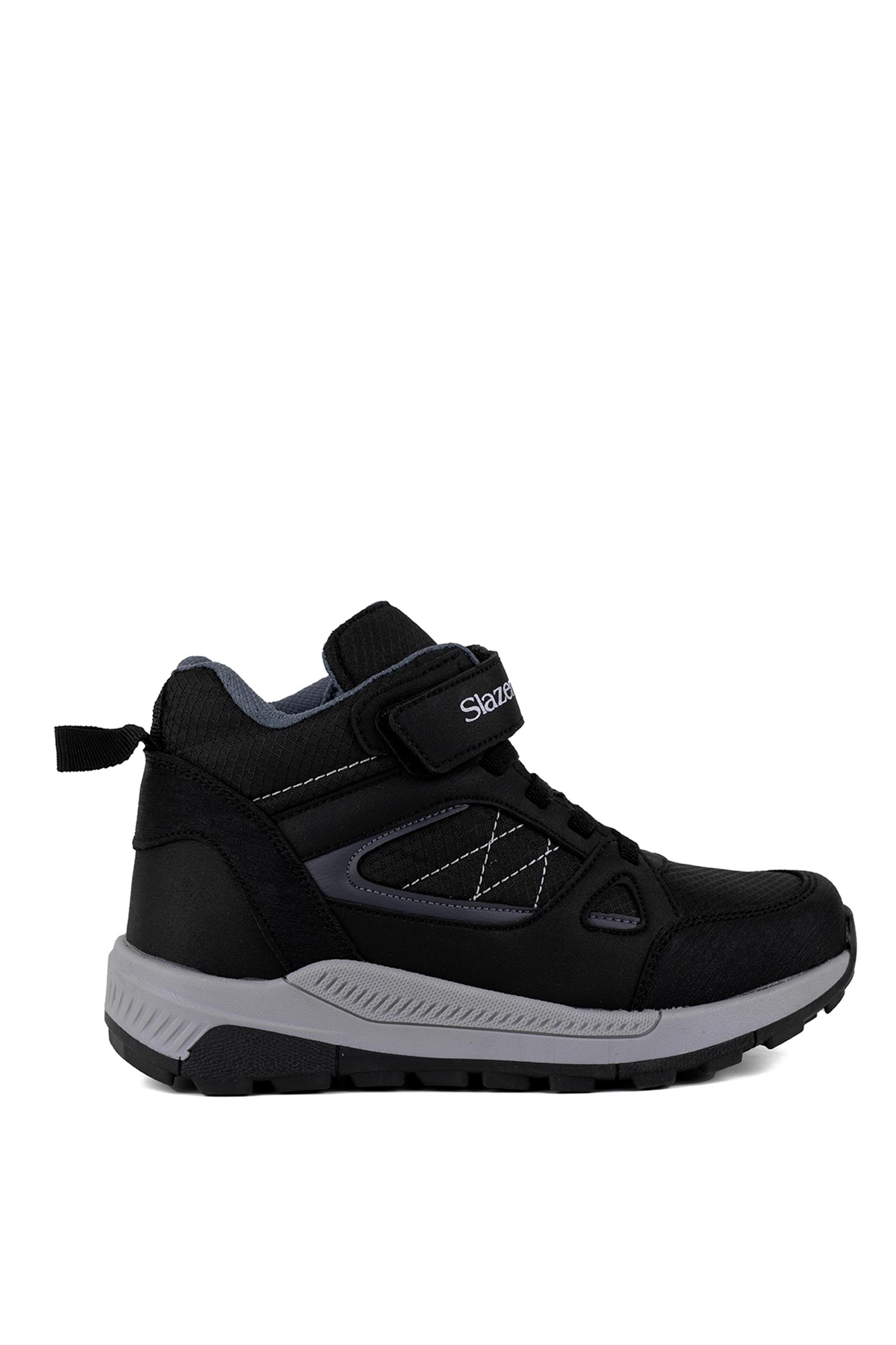 Slazenger SA22OF022 Kesha F Filet Erkek Çocuk Outdoor Bot Siyah - Beyaz