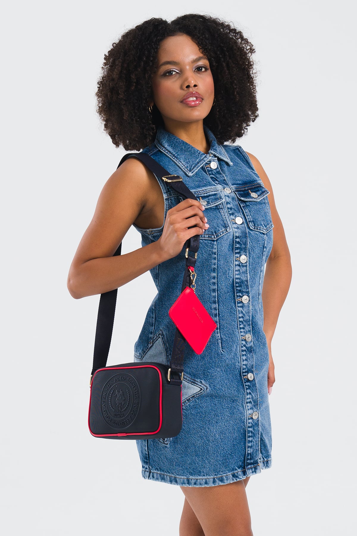 U.S. Polo Assn. US25275 Kadın Çapraz Çanta Lacivert - Kırmızı